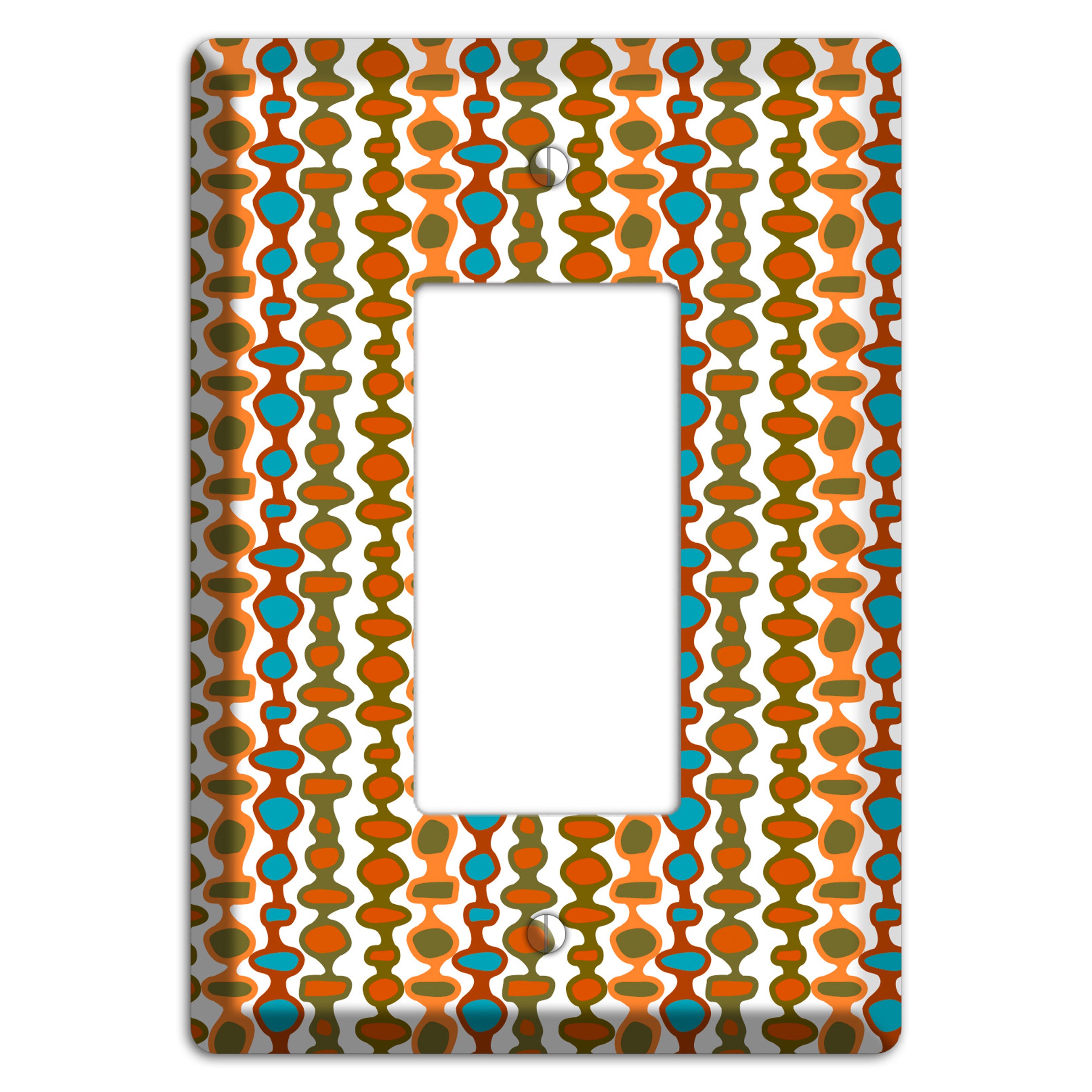 Multi Umber and Dusty Blue Bead and Reel Rocker Wallplate