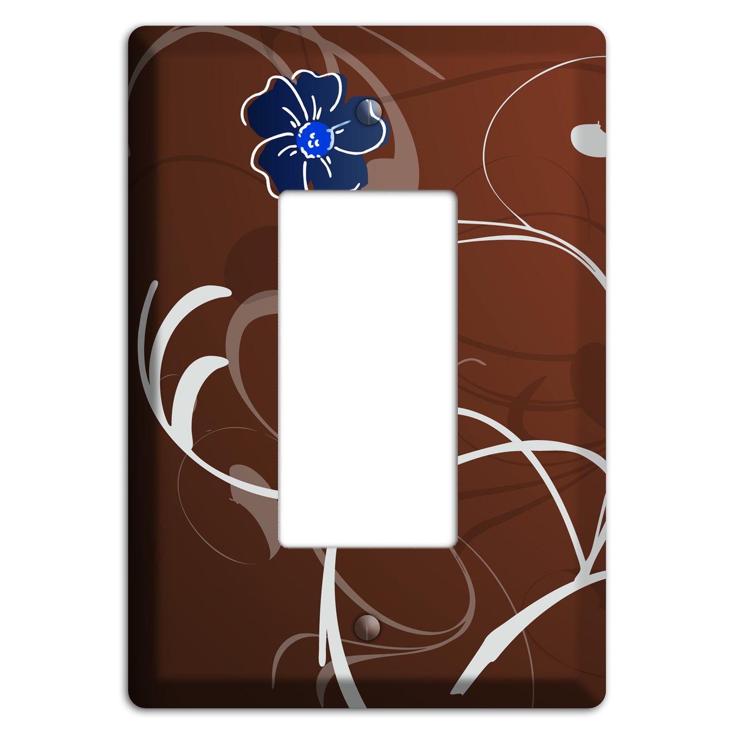 Brown Flower with Swirl Rocker Wallplate