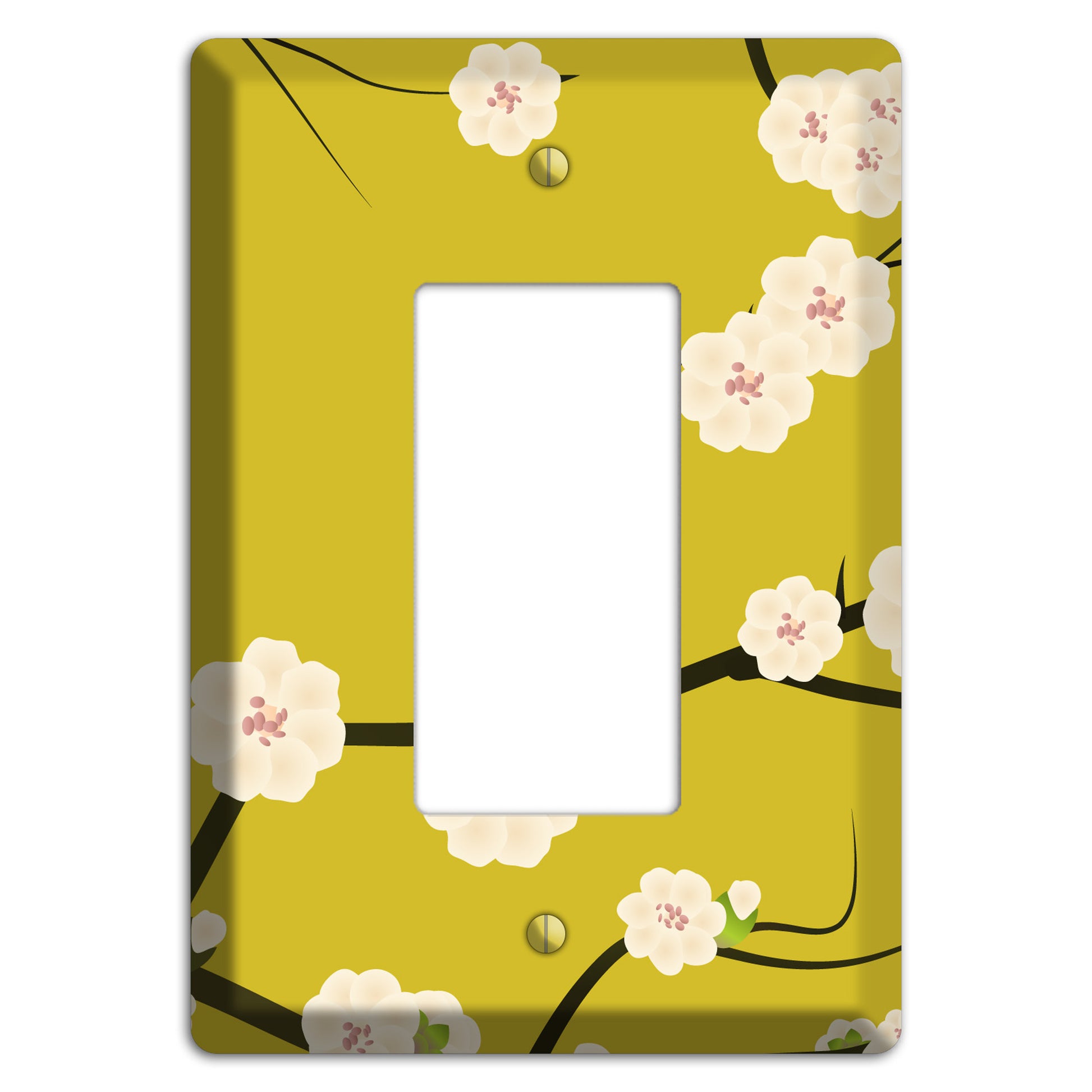 Yellow Chery Blossoms Rocker Wallplate
