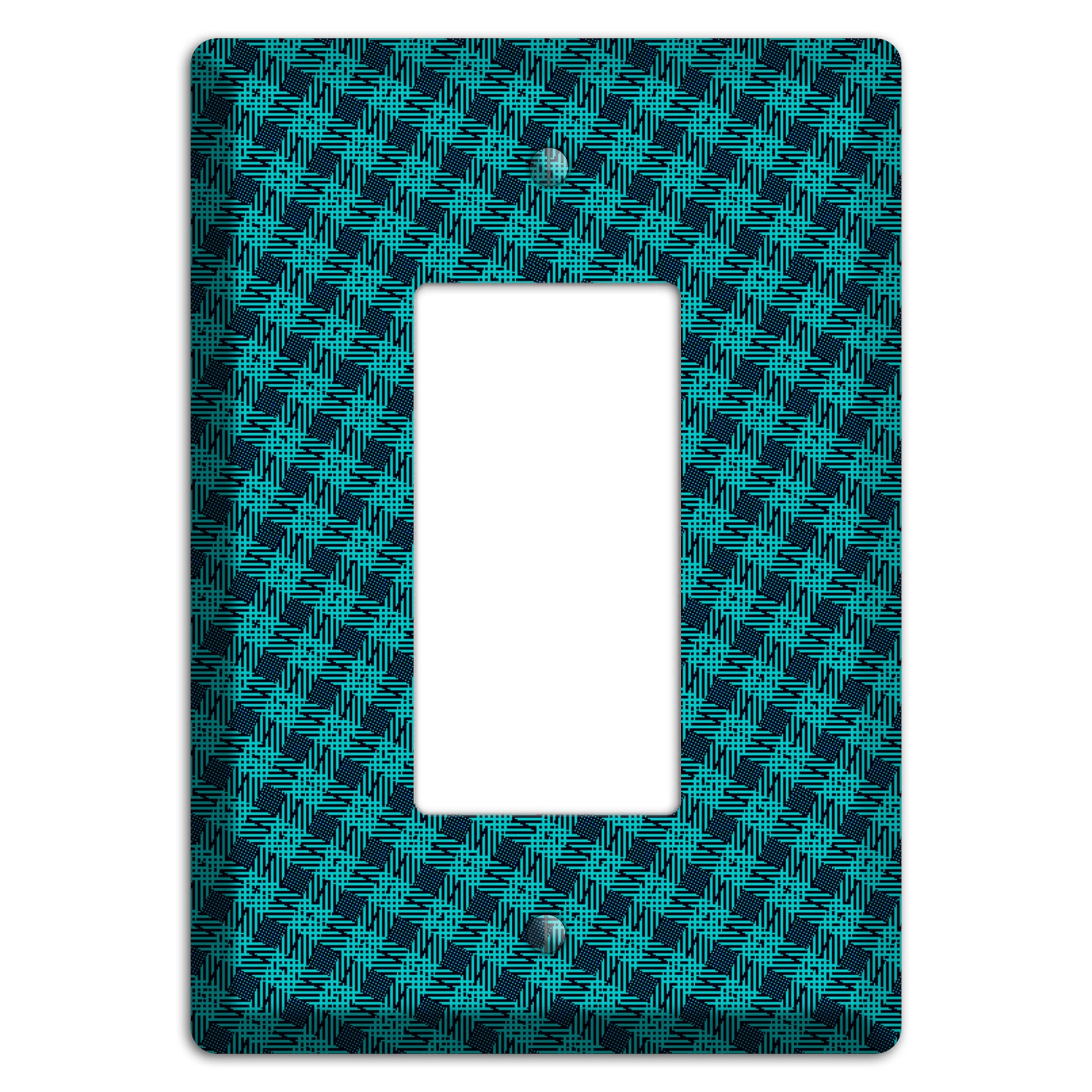 Turquoise Diamond Plaid Rocker Wallplate