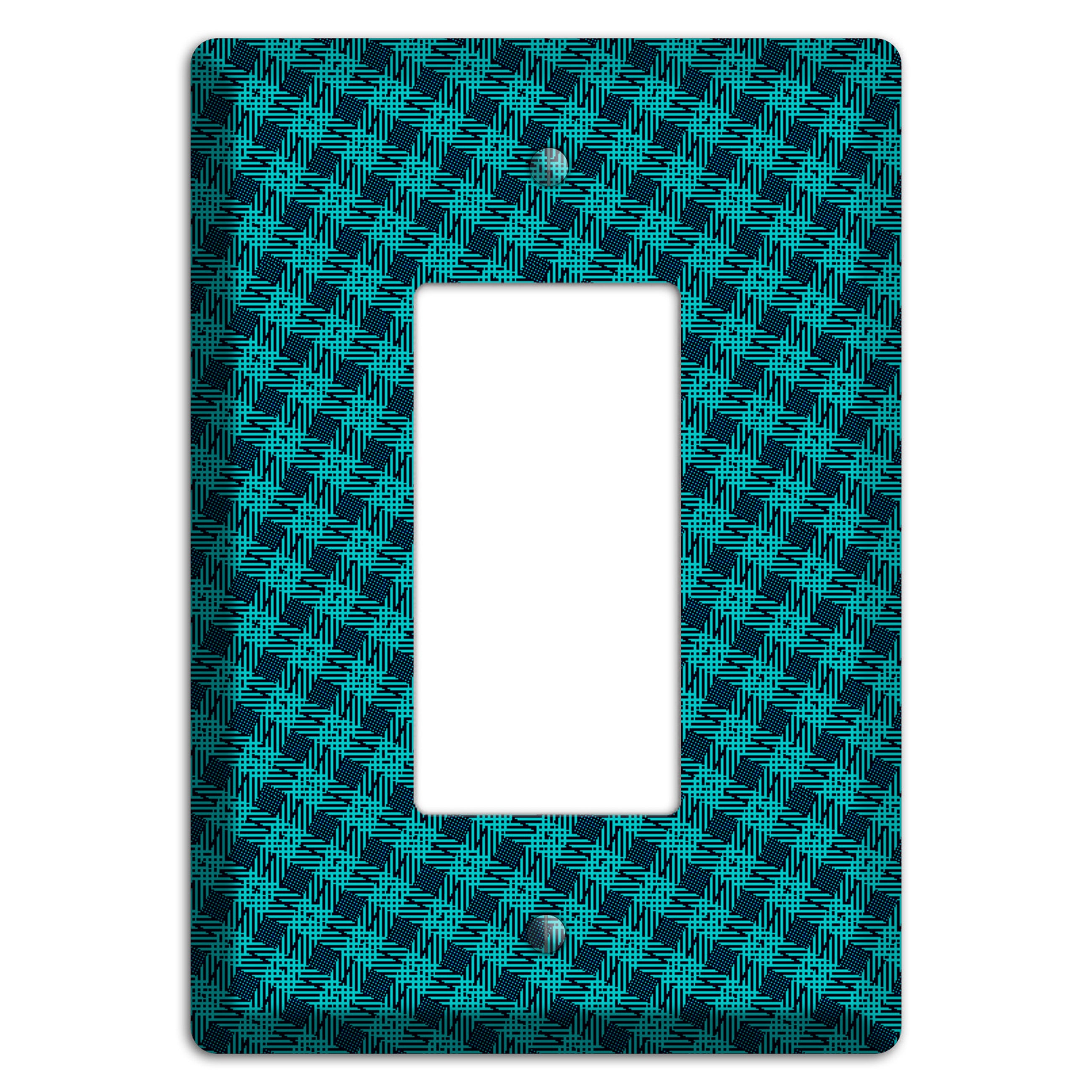 Turquoise Diamond Plaid Rocker Wallplate