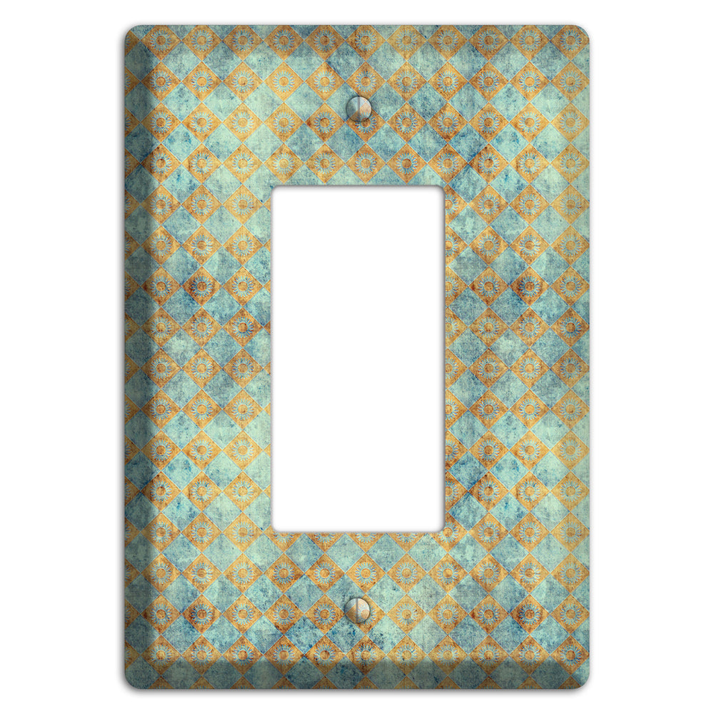Green and Beige Diamond Circles Rocker Wallplate