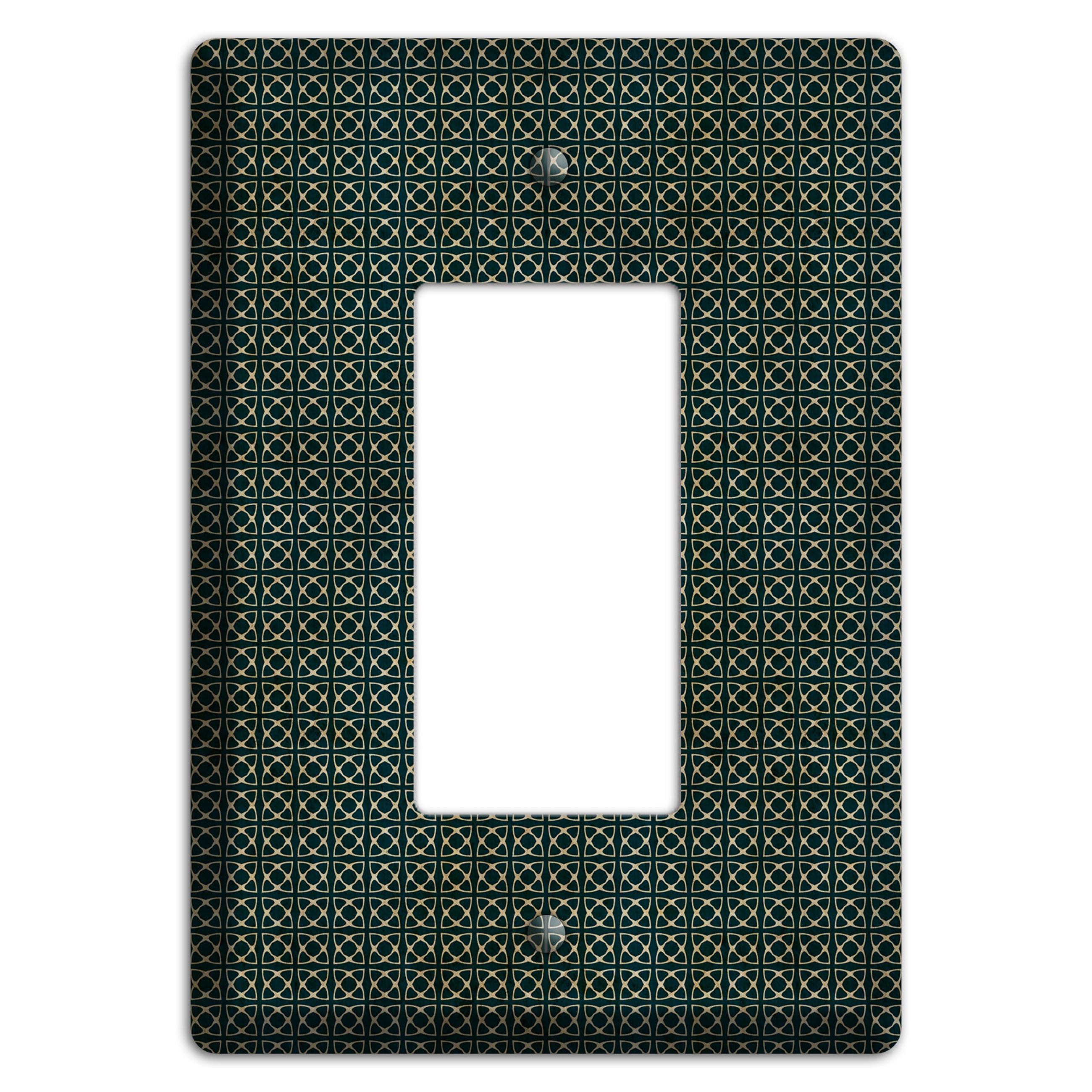 Dark Green Grunge Tiny Tiled Tapestry 5 Rocker Wallplate