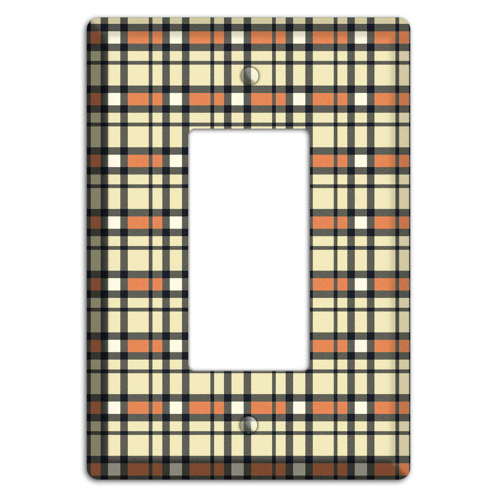 Beige and Brown Plaid Rocker Wallplate
