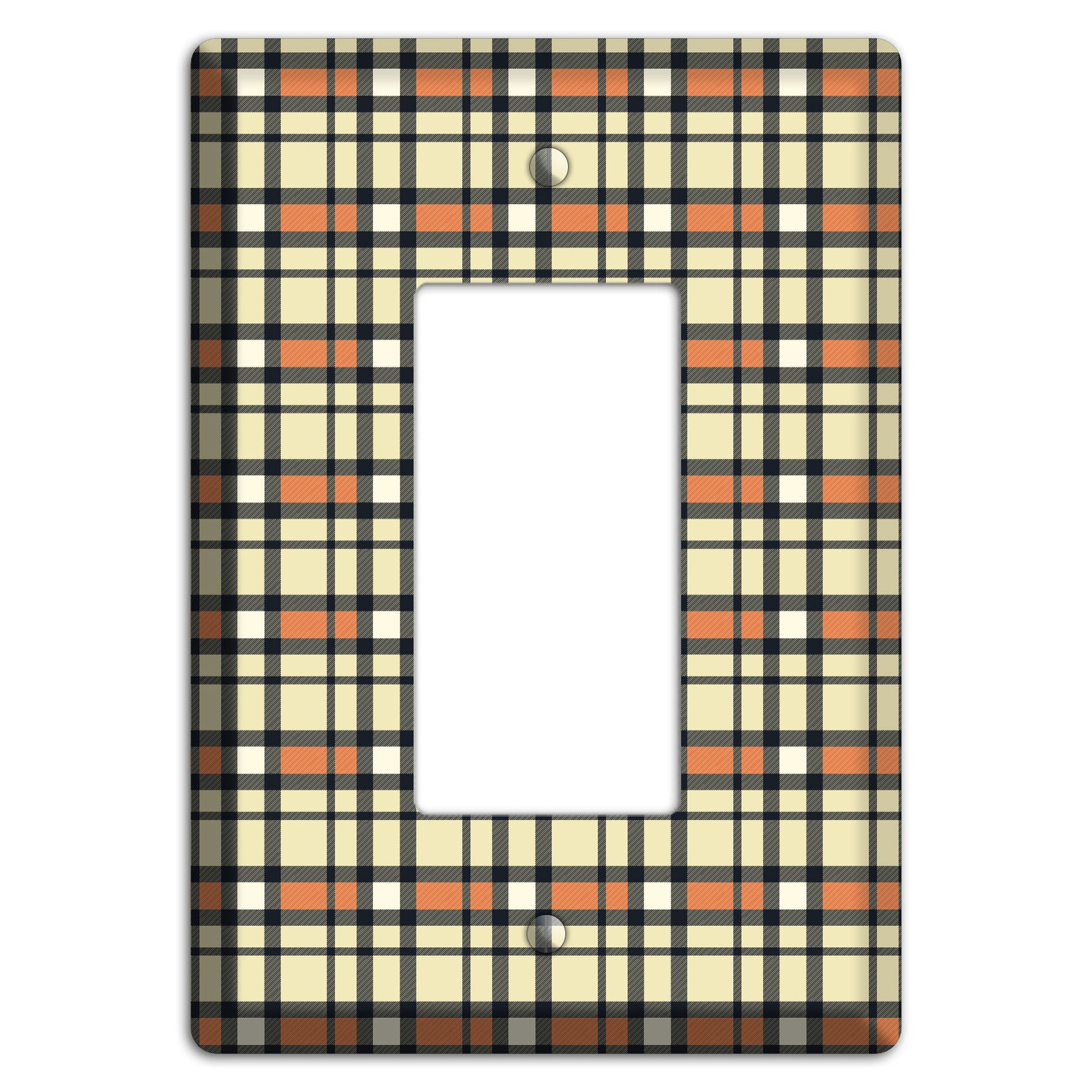 Beige and Brown Plaid Rocker Wallplate