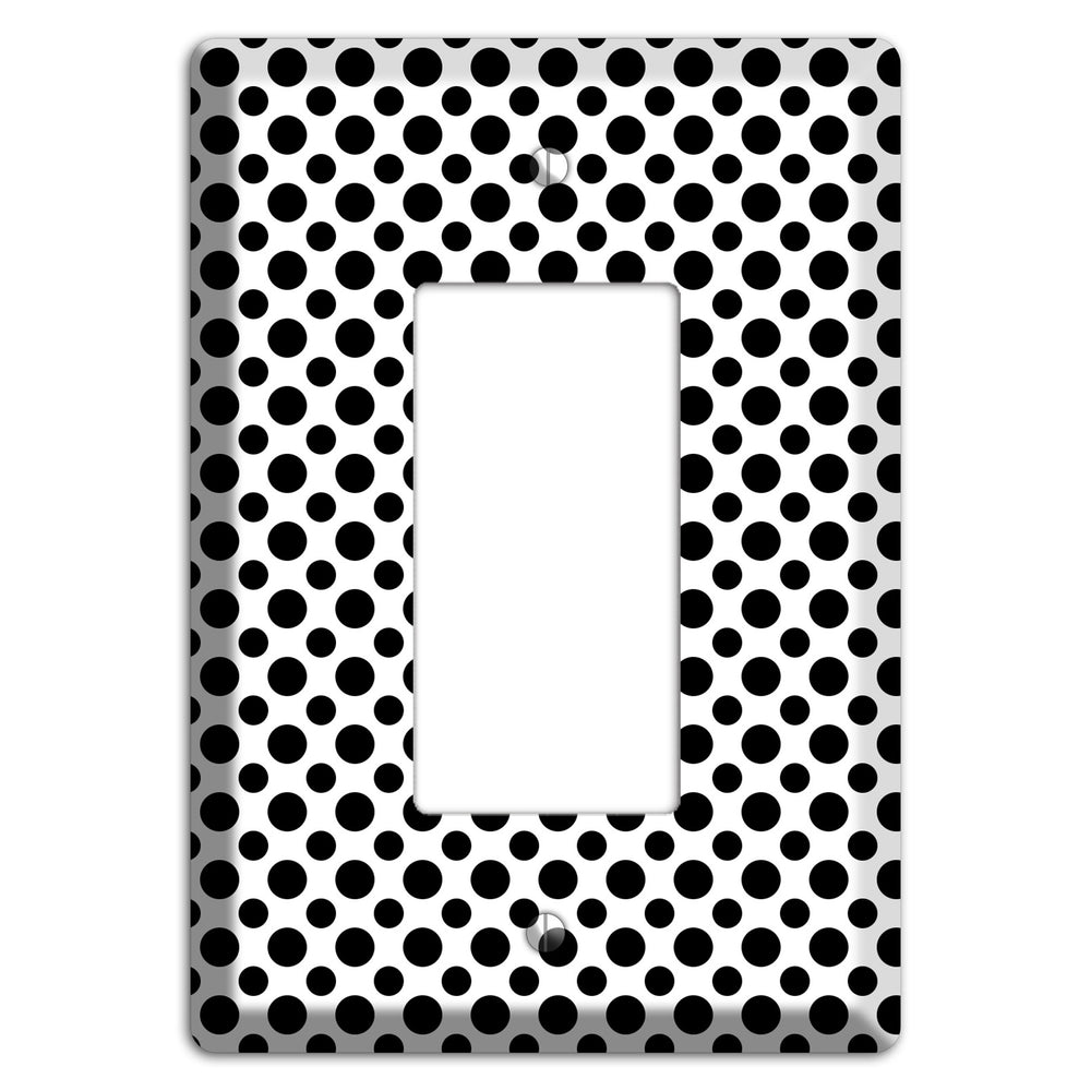 White with Black Multi Small Polka Dots Rocker Wallplate