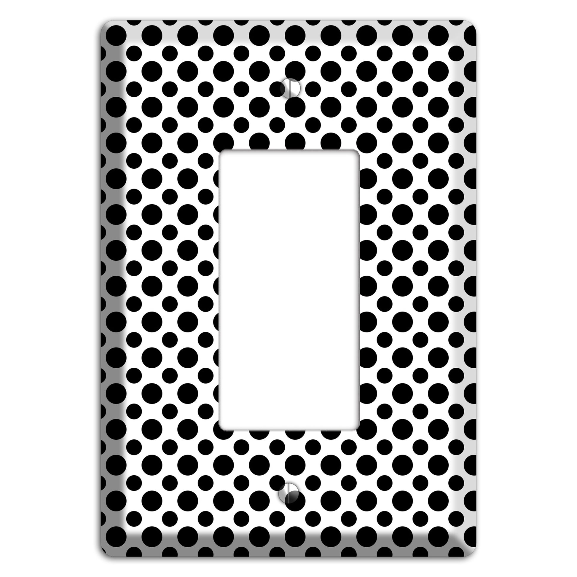 White with Black Multi Small Polka Dots Rocker Wallplate
