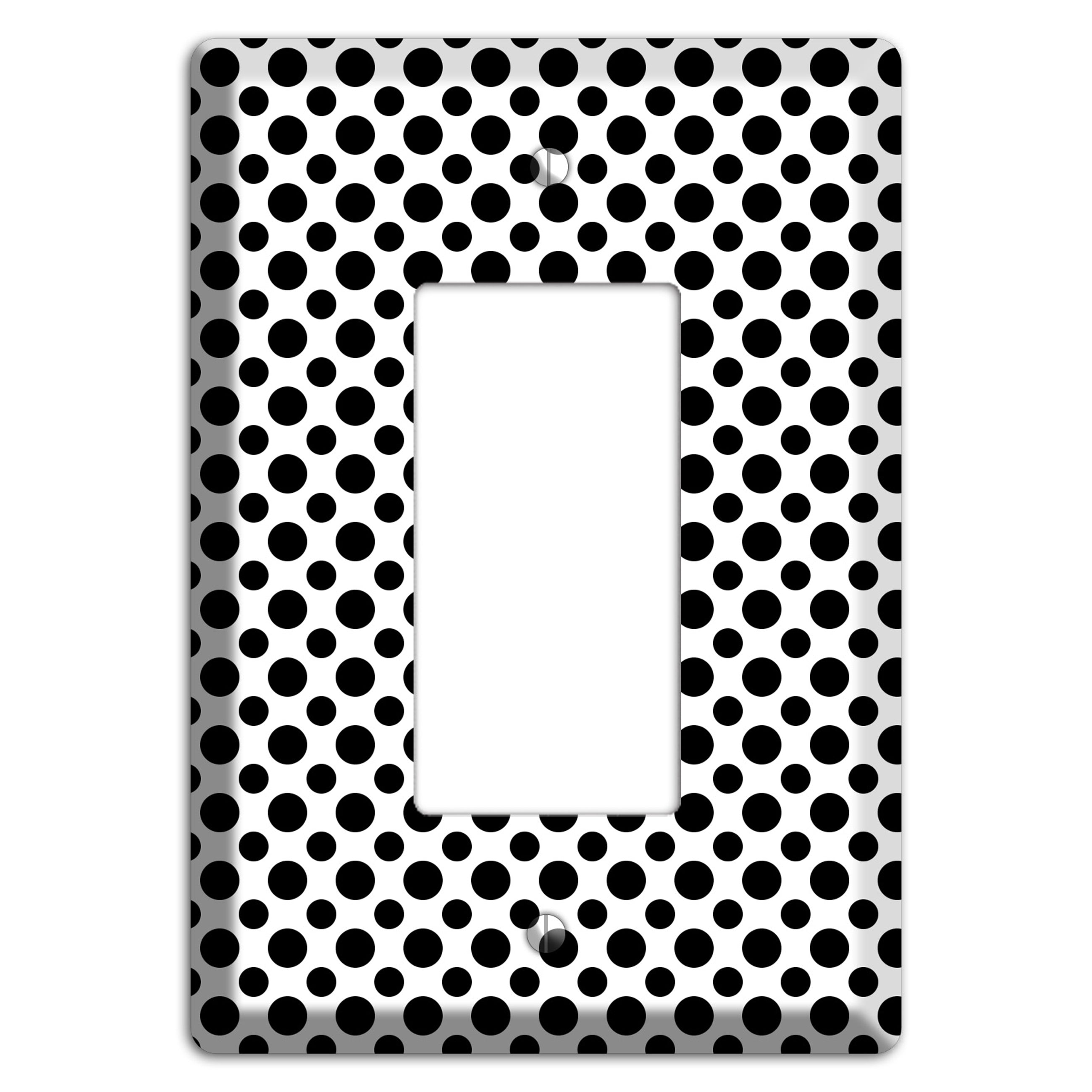 White with Black Multi Small Polka Dots Rocker Wallplate
