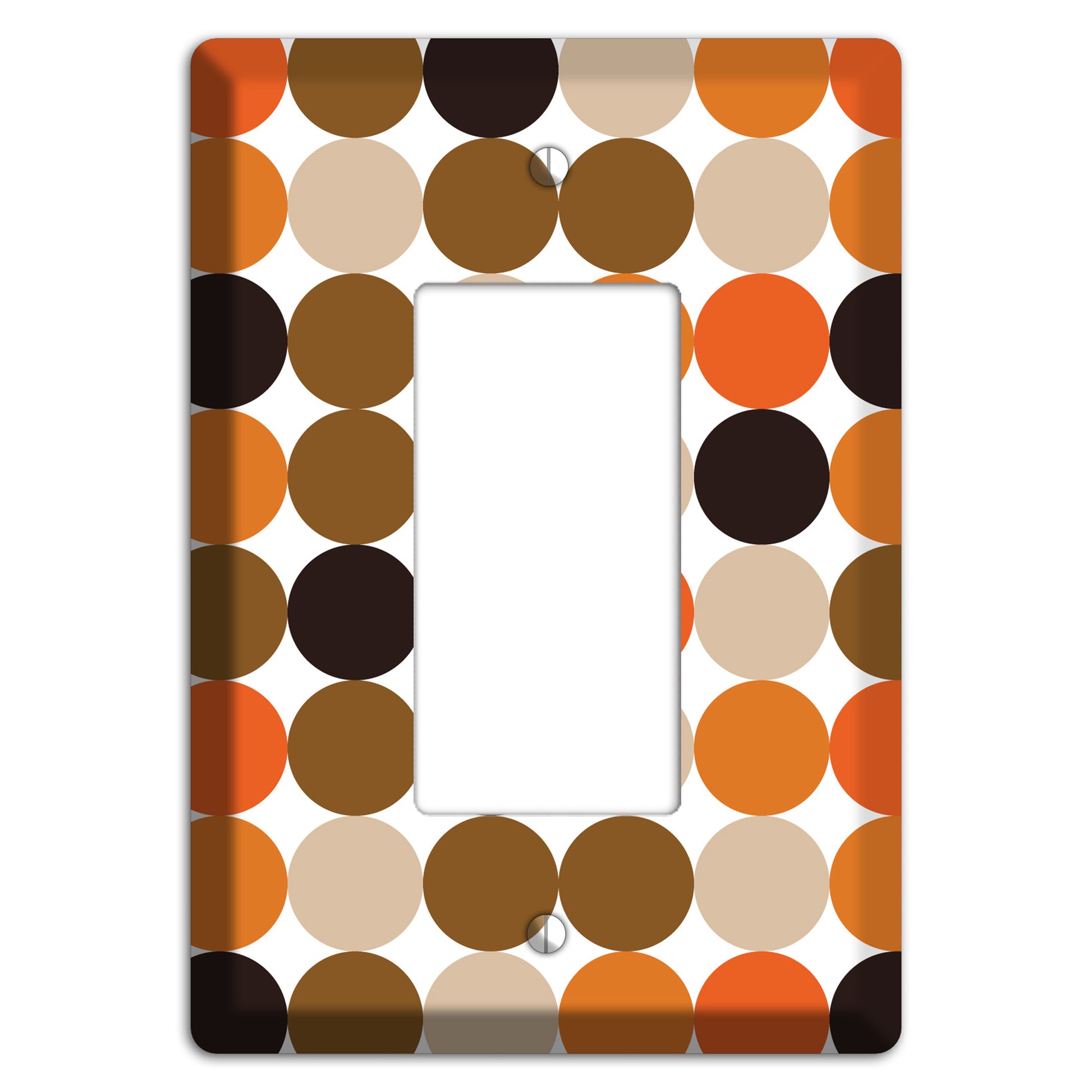 Orange Brown Black Beige Tiled Dots Rocker Wallplate