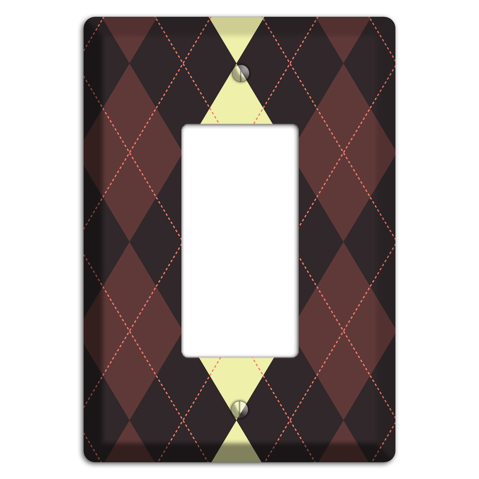 Maroon and Yellow Argyle Rocker Wallplate