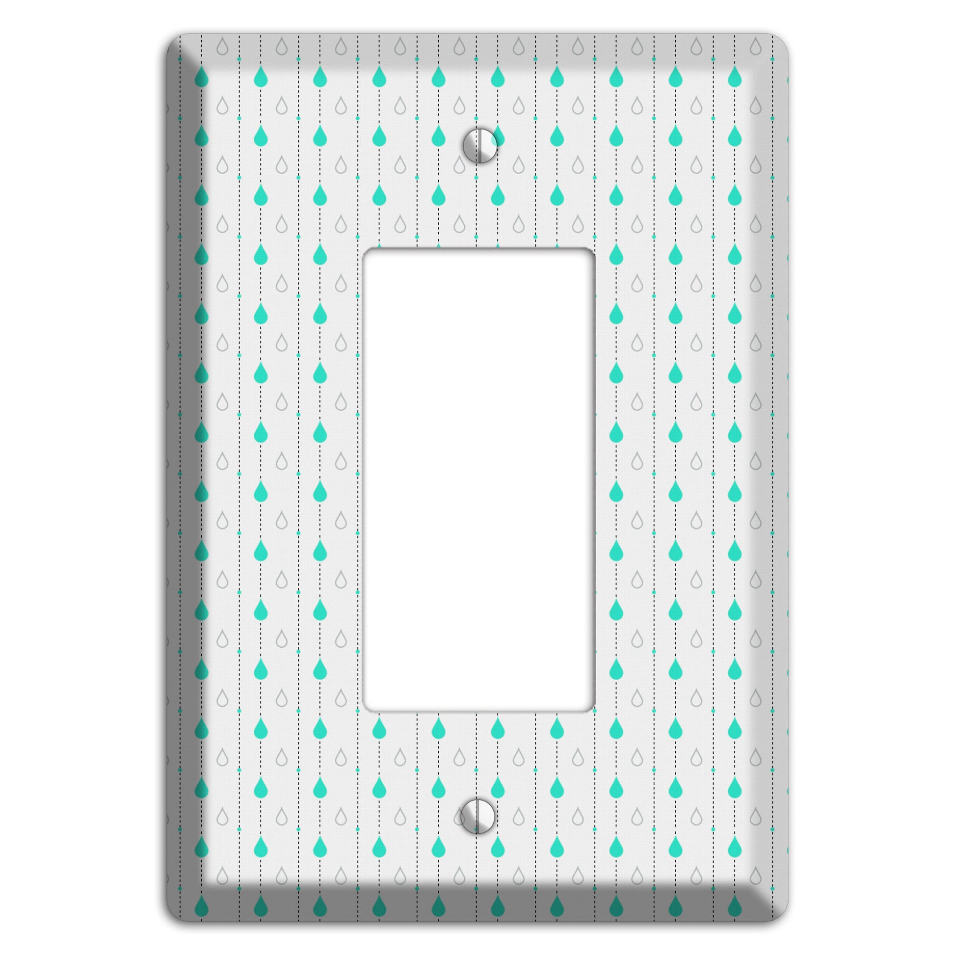 White and Blue Drops Rocker Wallplate