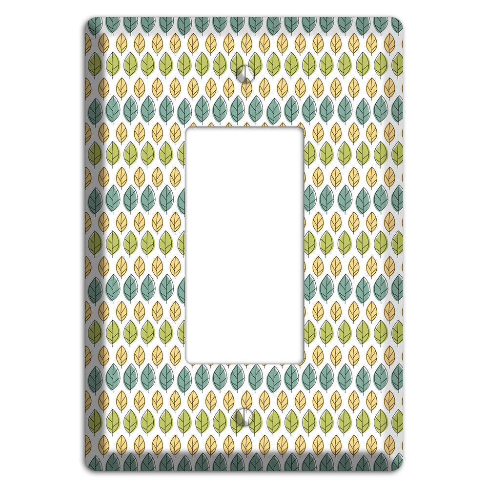 Sage Beige Dusty Blue Leaf Contour Rocker Wallplate