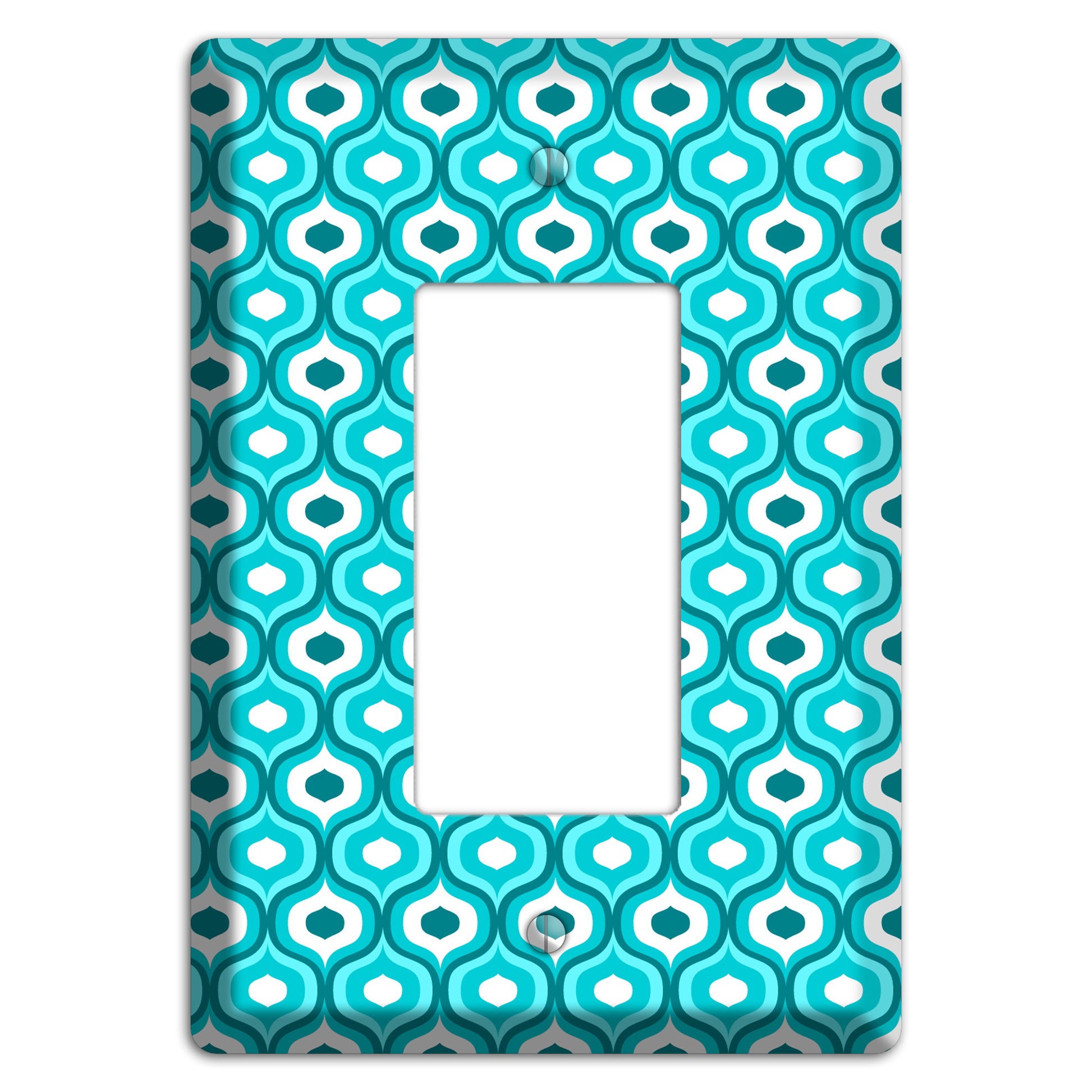 Multi Turquoise Double Scallop 2 Rocker Wallplate