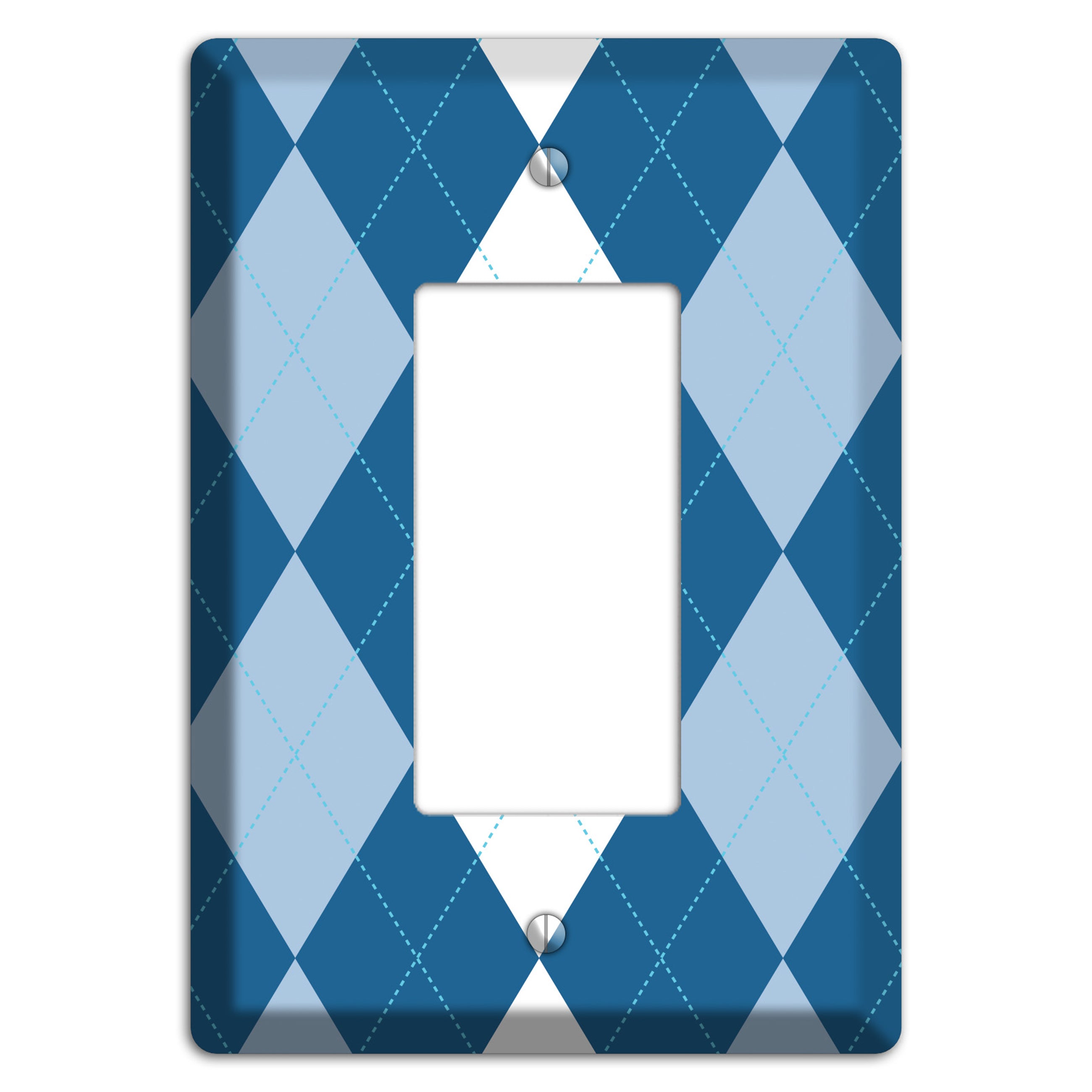 Blue Argyle Rocker Wallplate