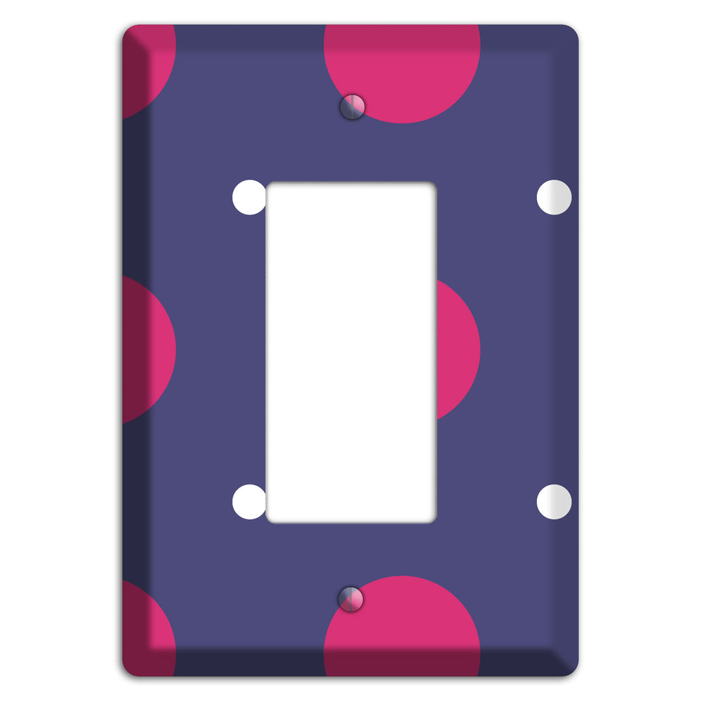 Purple with Purple and White Multi Tiled Medium Dots Rocker Wallplate