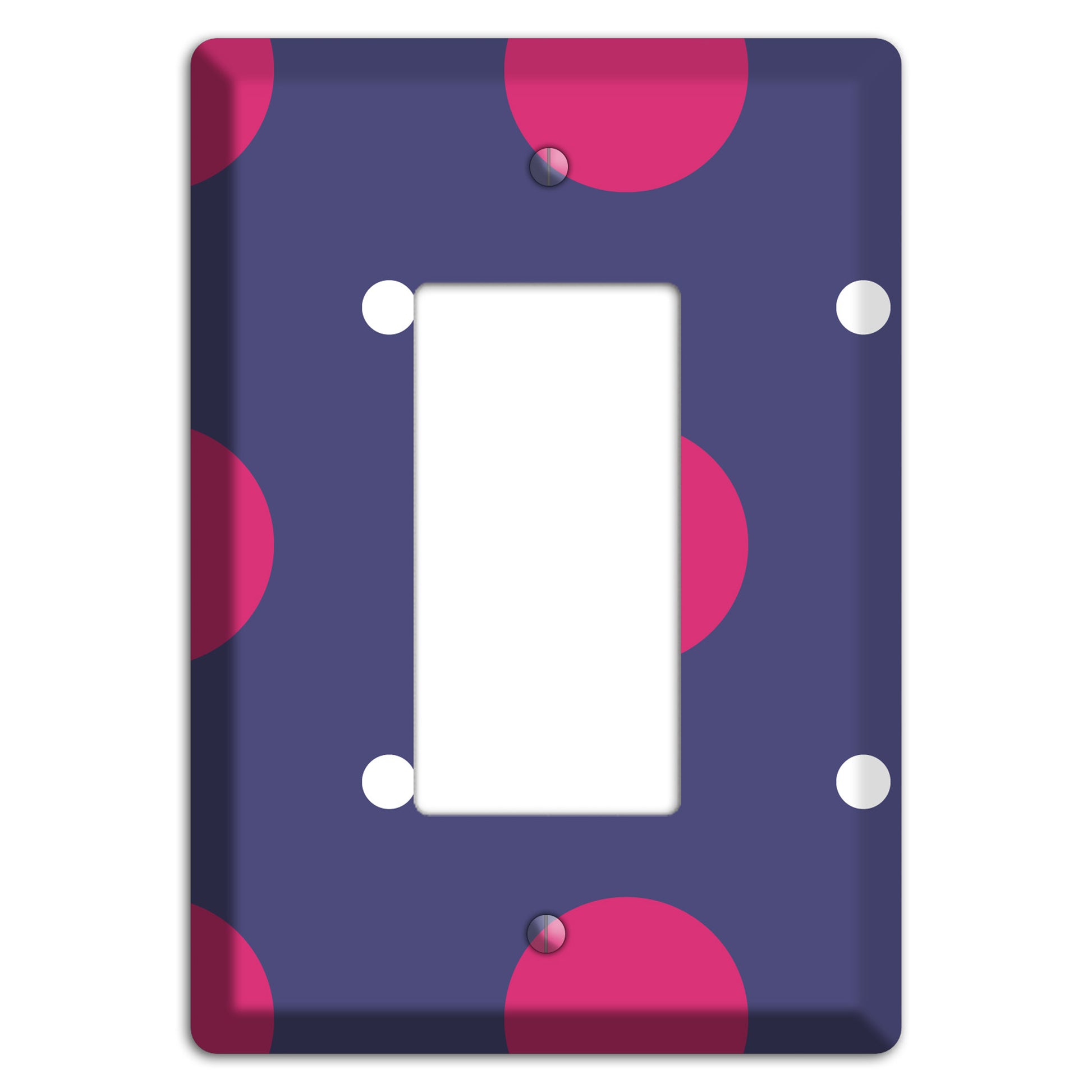 Purple with Purple and White Multi Tiled Medium Dots Rocker Wallplate