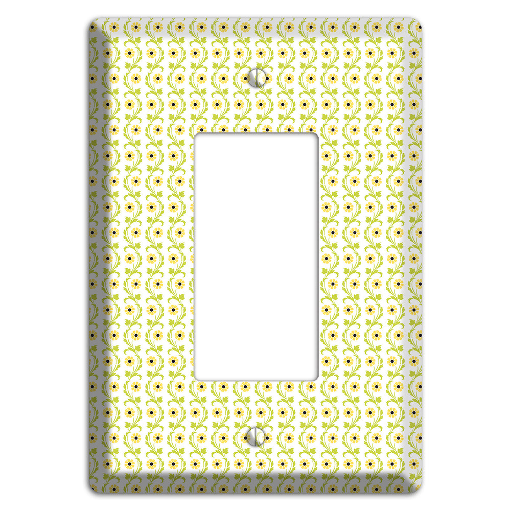 Tiny Yellow and Green Retro Sprig Rocker Wallplate