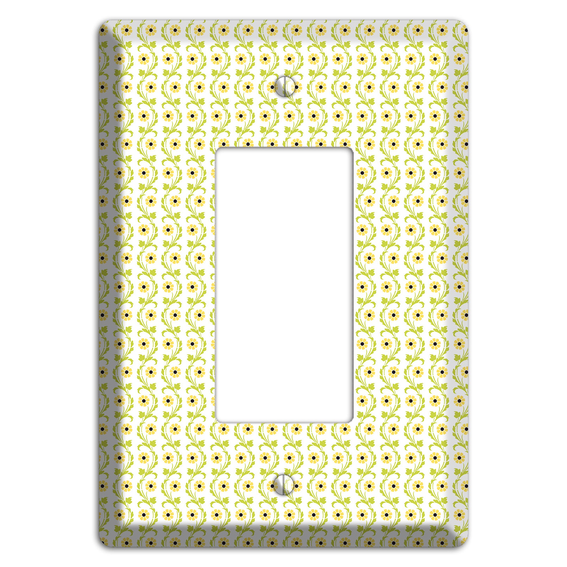 Tiny Yellow and Green Retro Sprig Rocker Wallplate