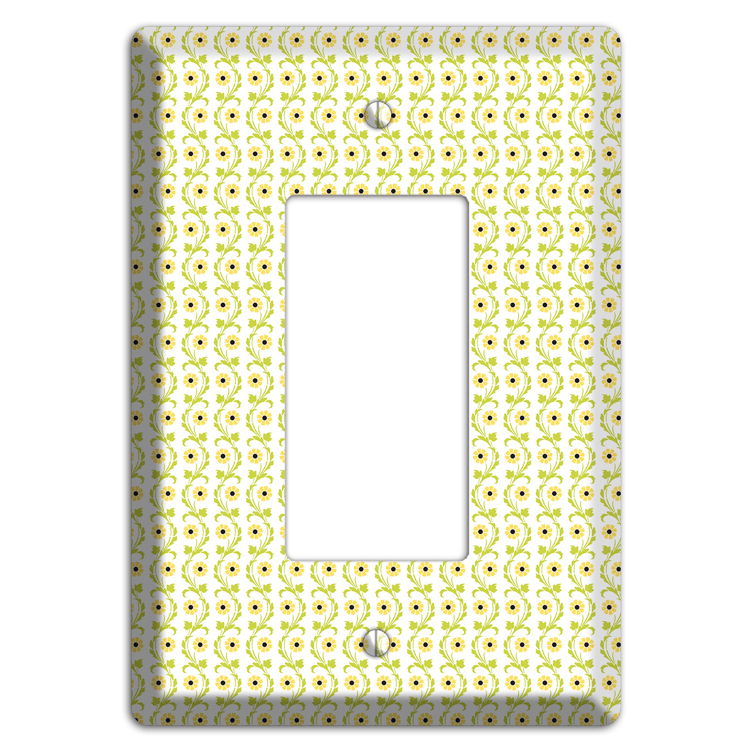 Tiny Yellow and Green Retro Sprig Rocker Wallplate
