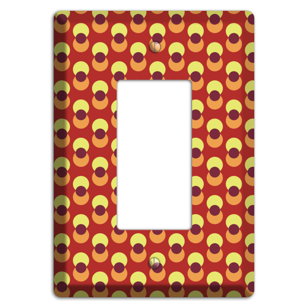 Red Yellow Coral Overlain Dots Rocker Wallplate