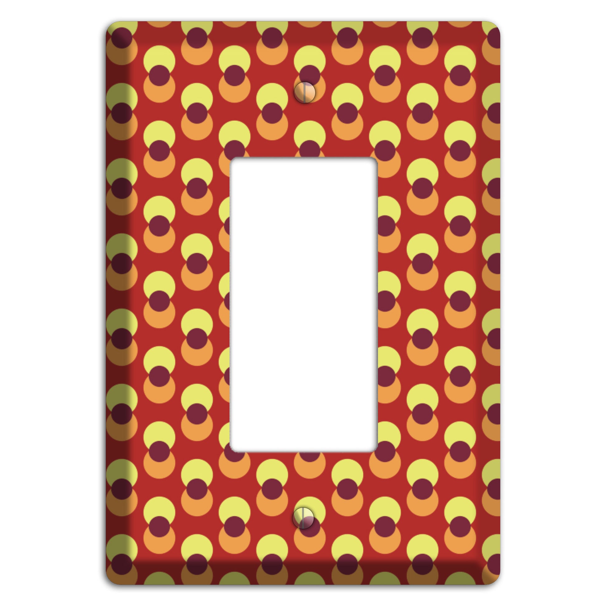 Red Yellow Coral Overlain Dots Rocker Wallplate