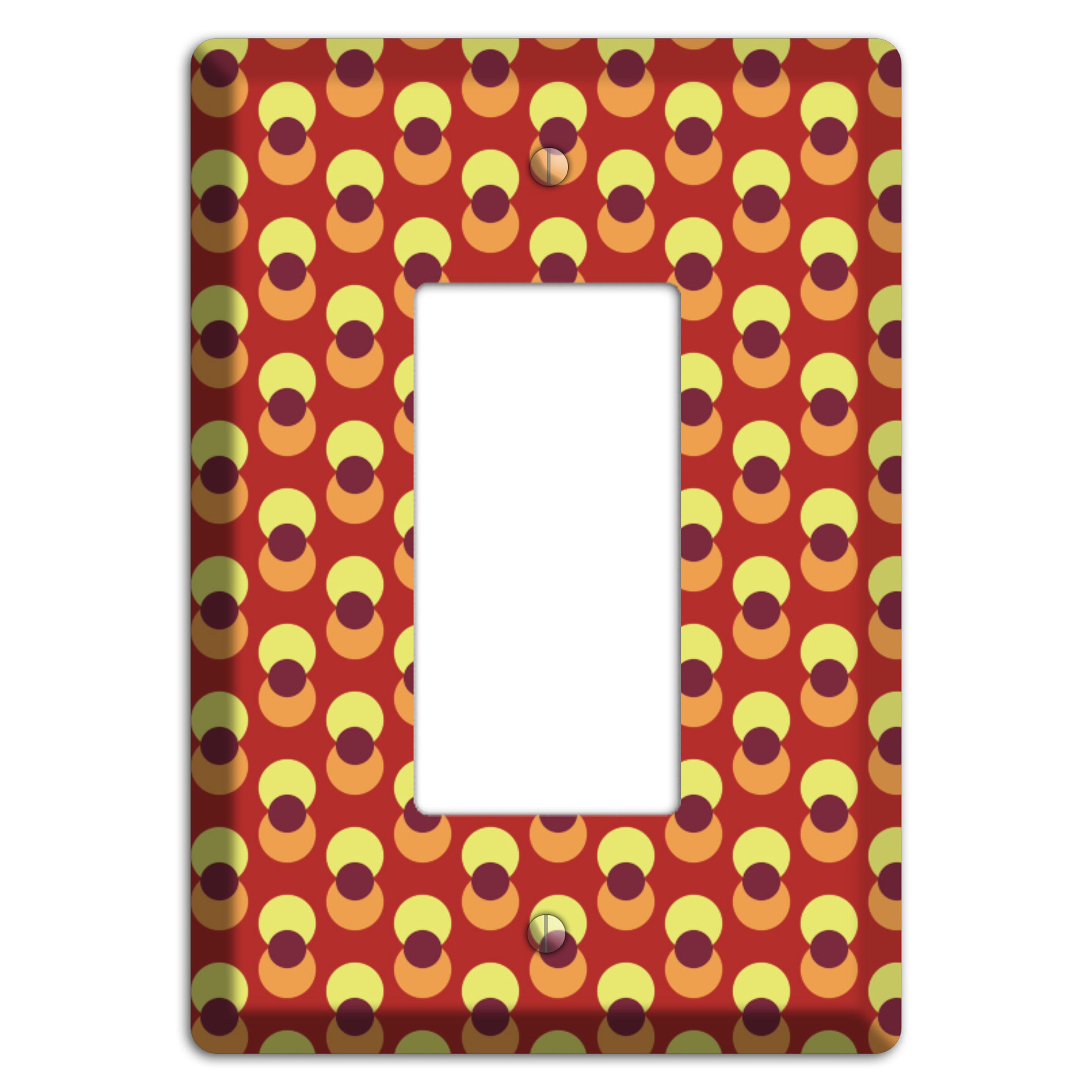 Red Yellow Coral Overlain Dots Rocker Wallplate