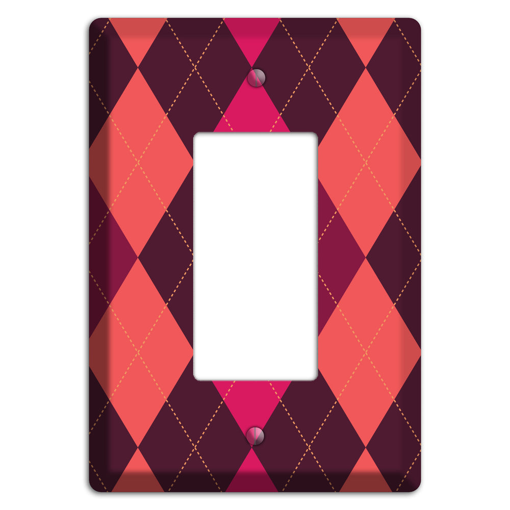 Orange and Pink Argyle Rocker Wallplate