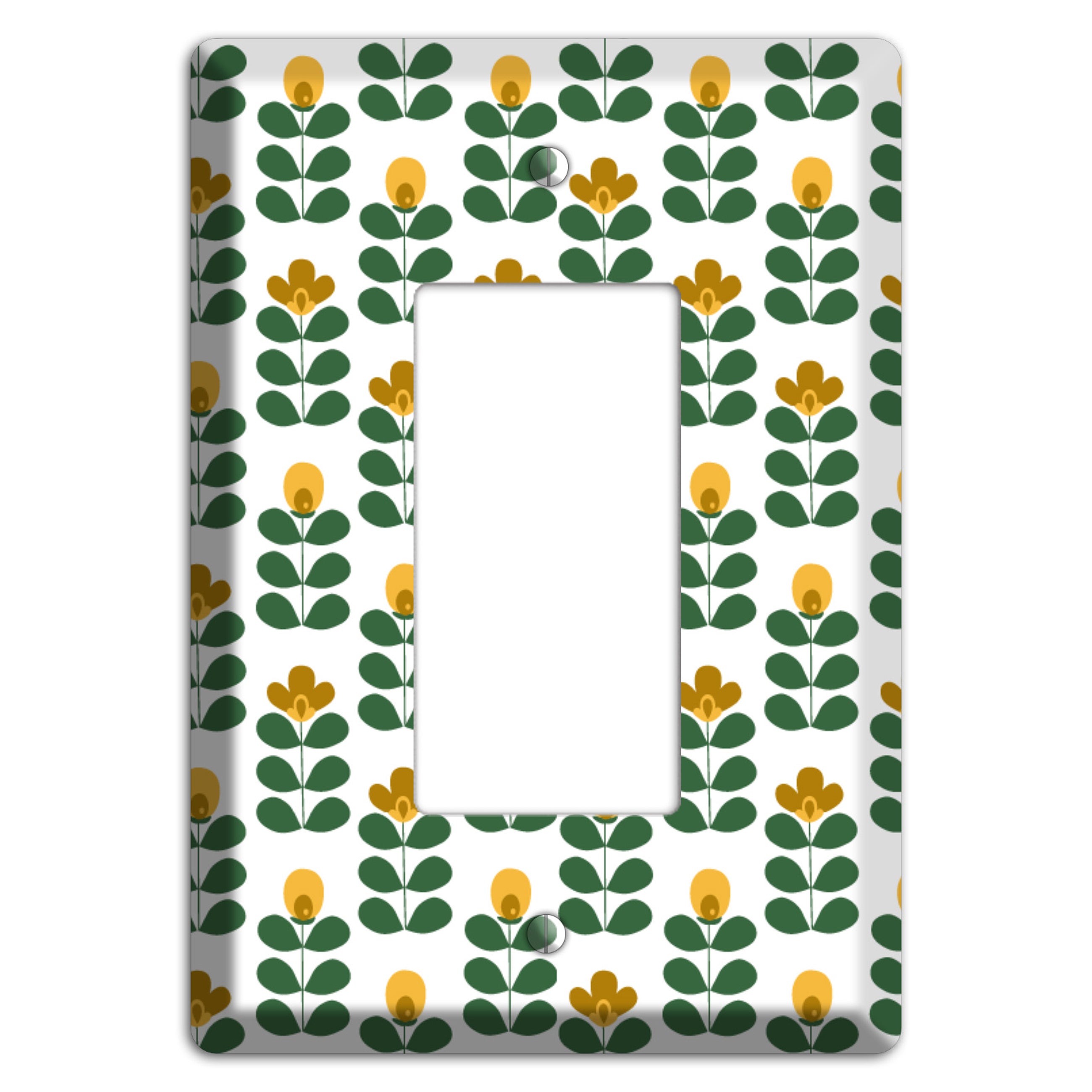 Multi Mustard Deco Floral Half Drop Rocker Wallplate