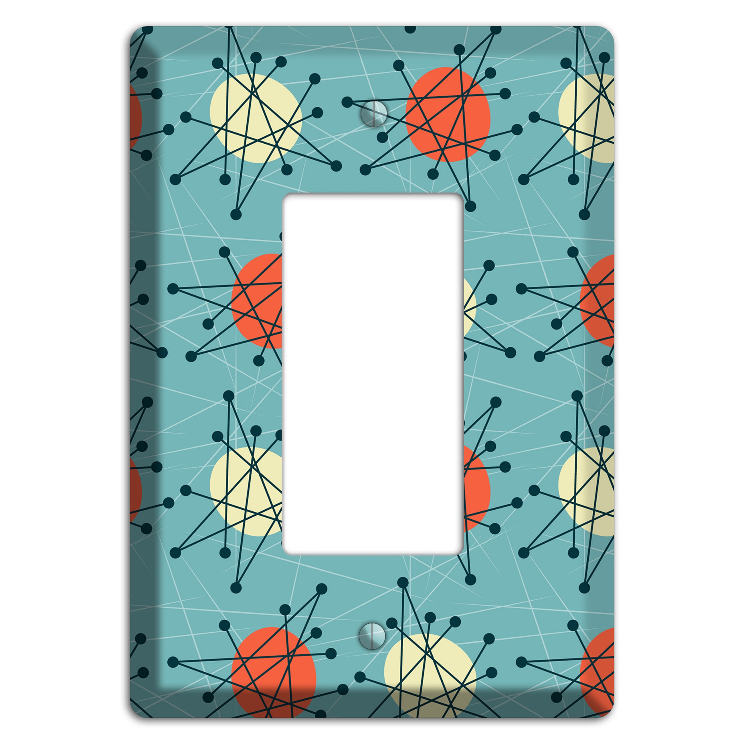 Orange And Yellow Atomic Burst Rocker Wallplate