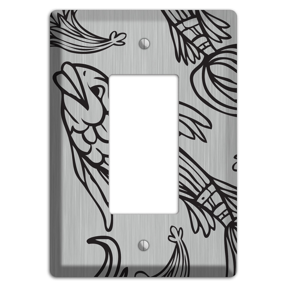 Black Koi Stainless Steel Rocker Wallplate