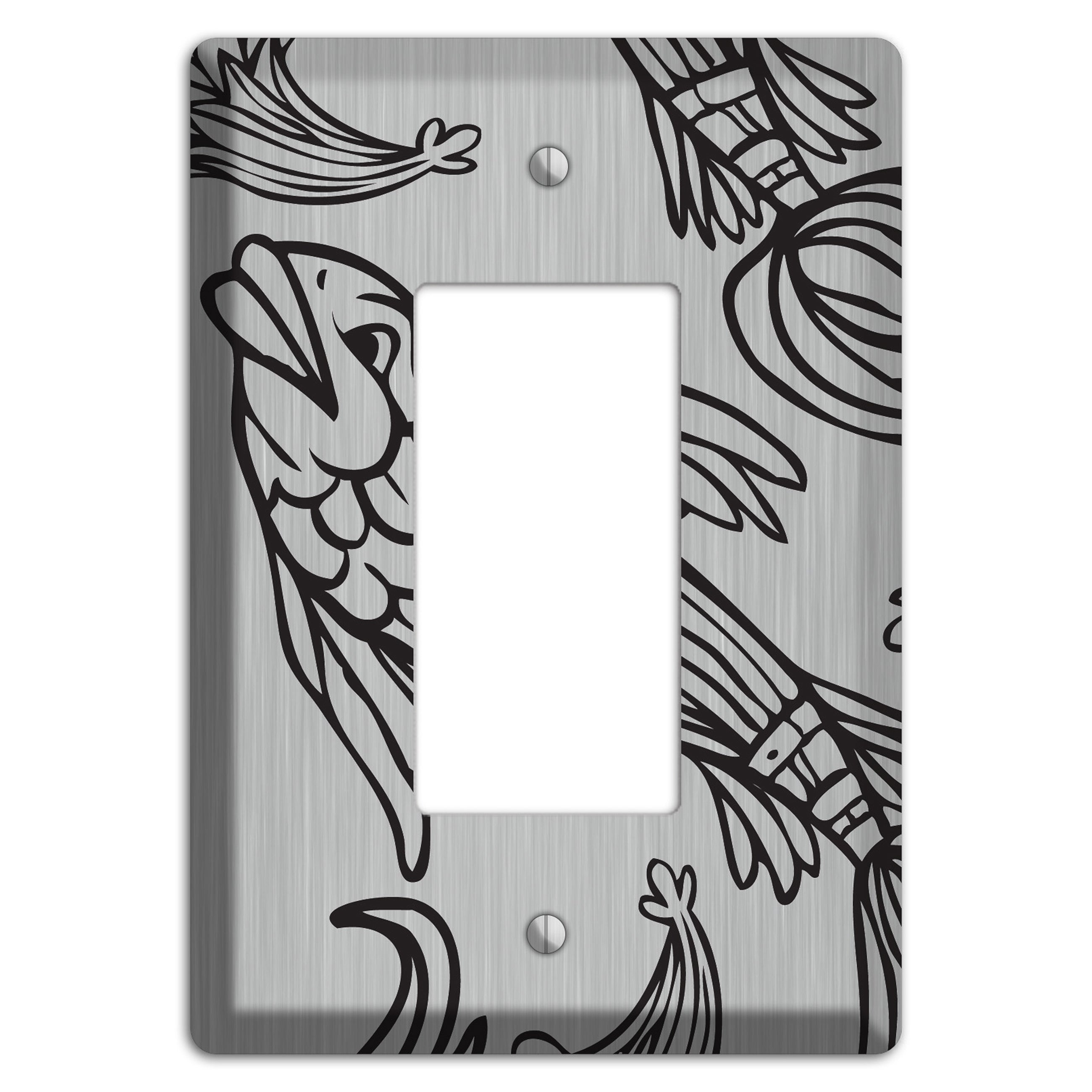Black Koi  Stainless Rocker Wallplate