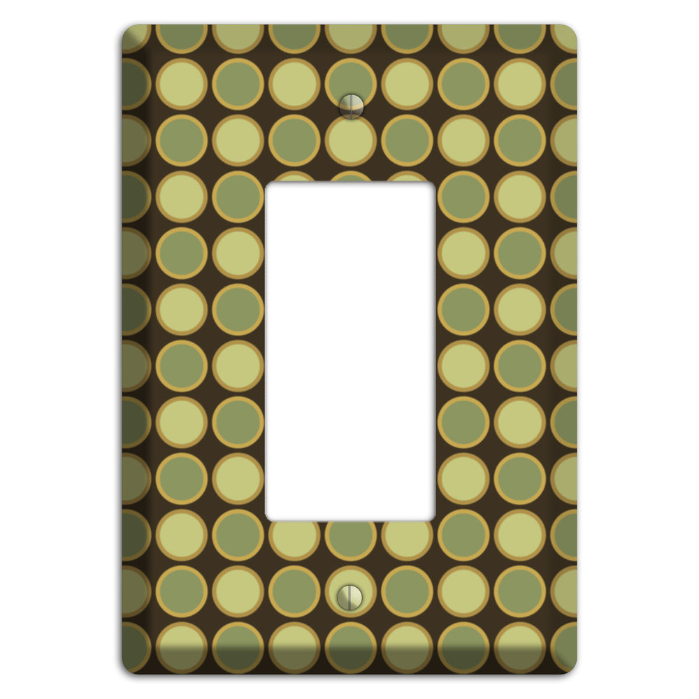 Dark Grey with Multi Olive Tiled Dots Rocker Wallplate