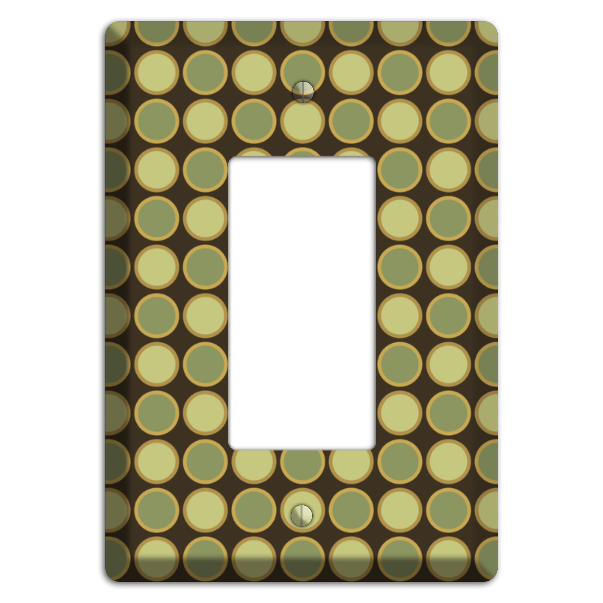 Dark Grey with Multi Olive Tiled Dots Rocker Wallplate
