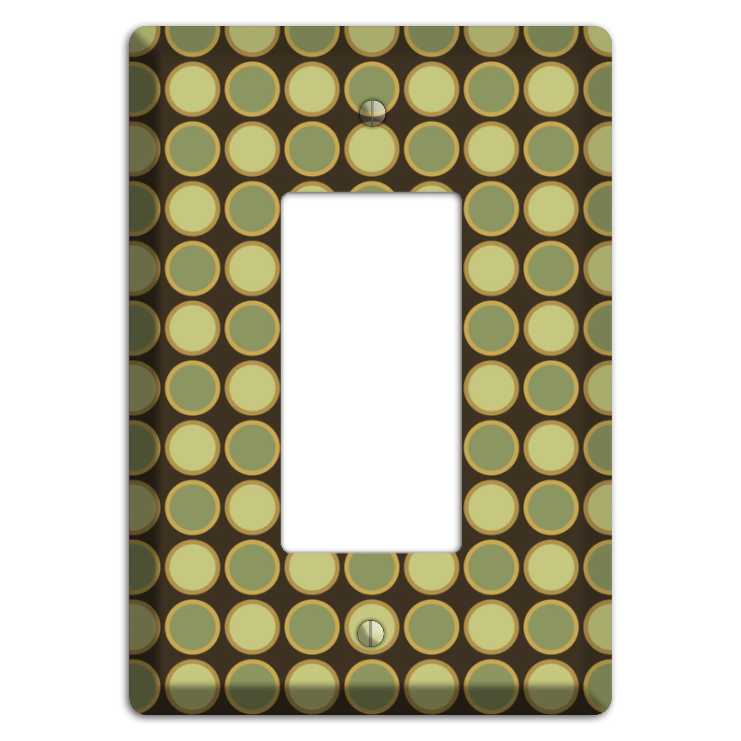 Dark Grey with Multi Olive Tiled Dots Rocker Wallplate