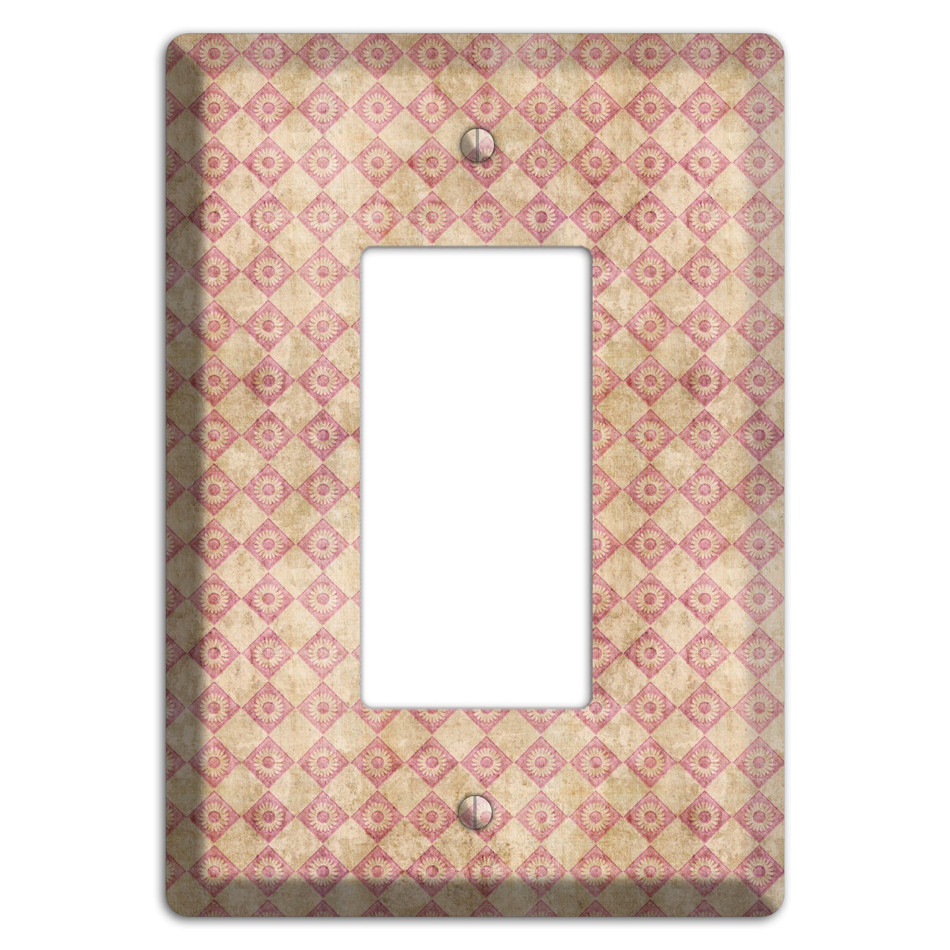 Red and Beige Diamond Circles Rocker Wallplate