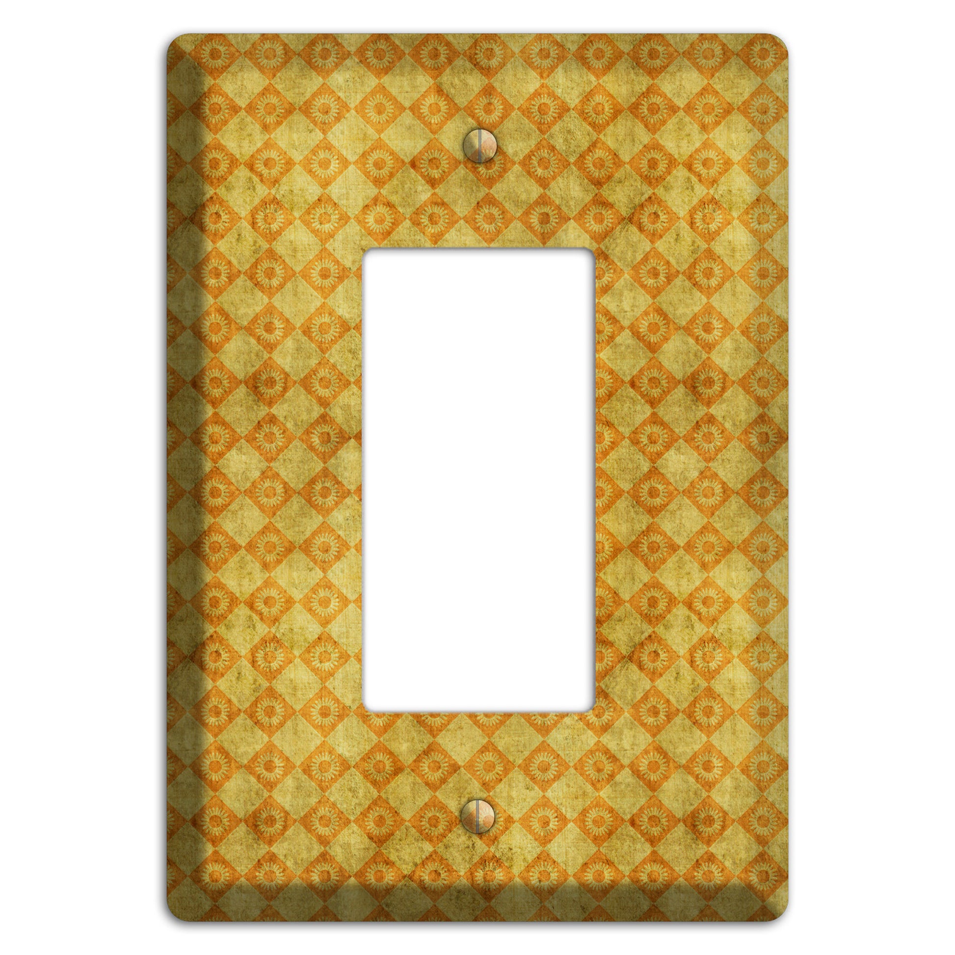 Mustard Diamond Circles Rocker Wallplate