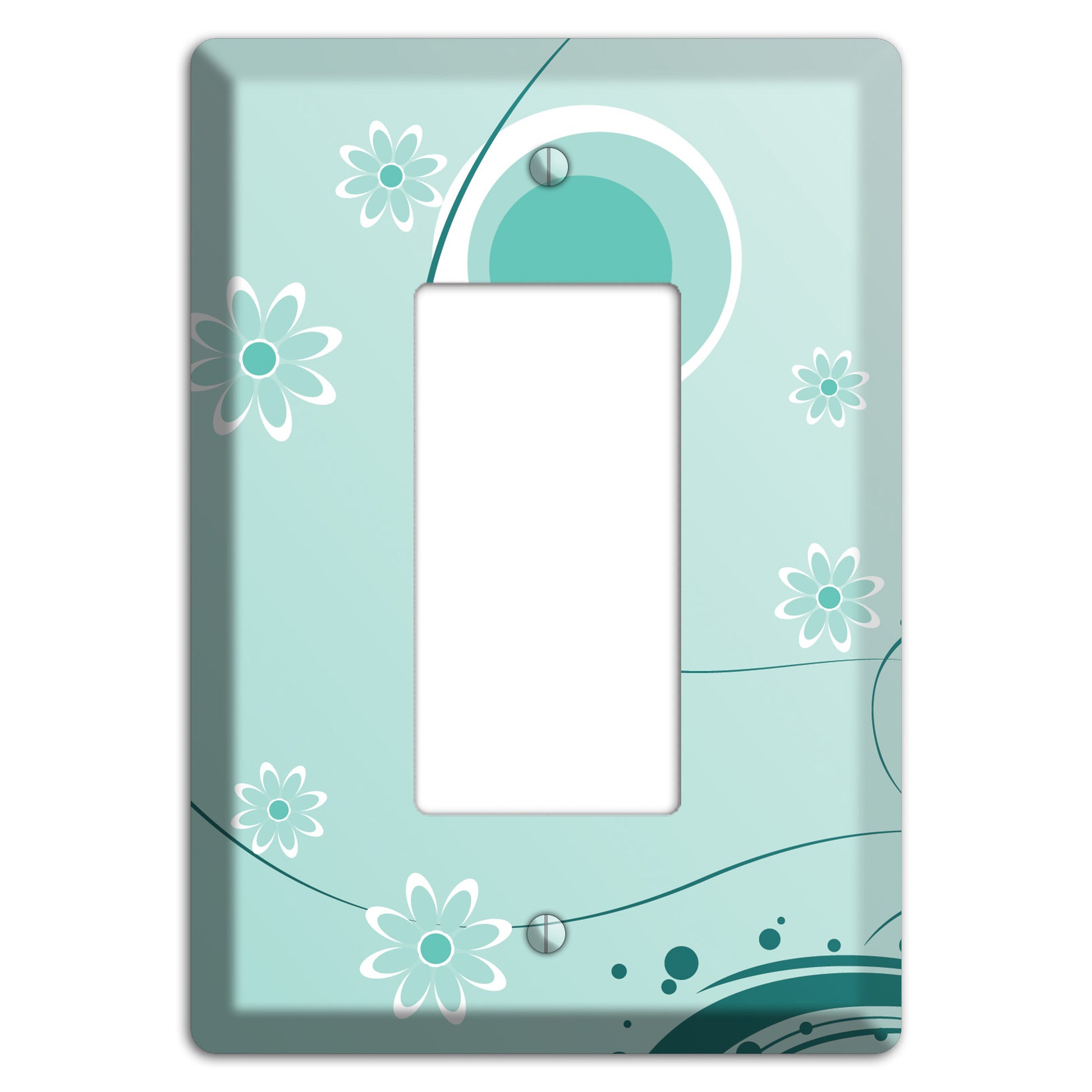 Light Green Floral Rocker Wallplate