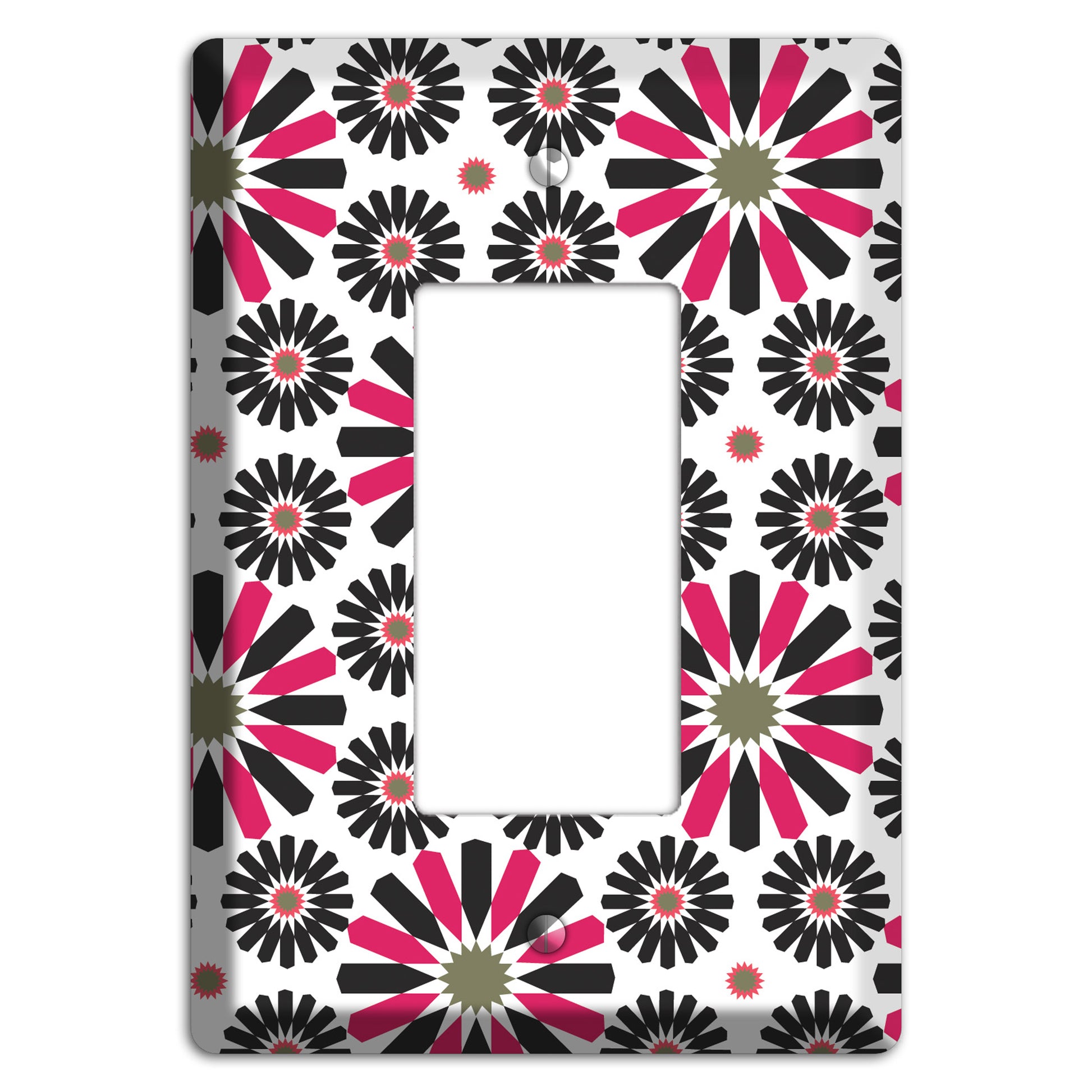 Red and Brown Scandinavian Floral Rocker Wallplate