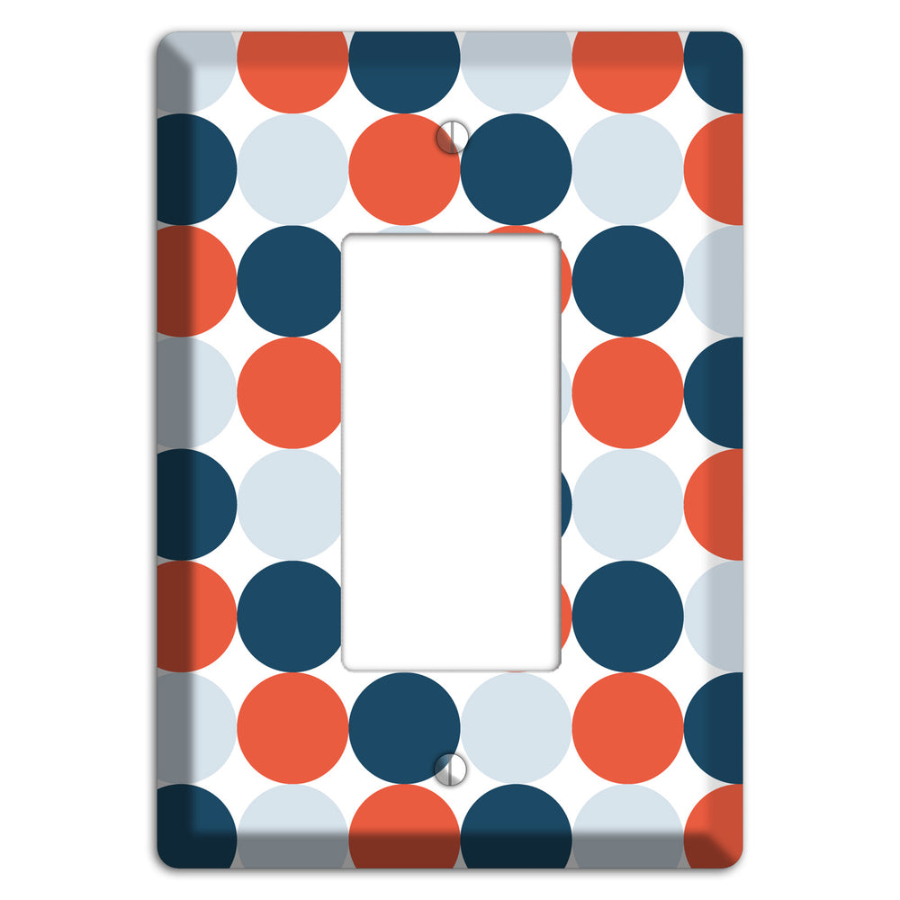 Multi Blue Red Tiled Dots Rocker Wallplate