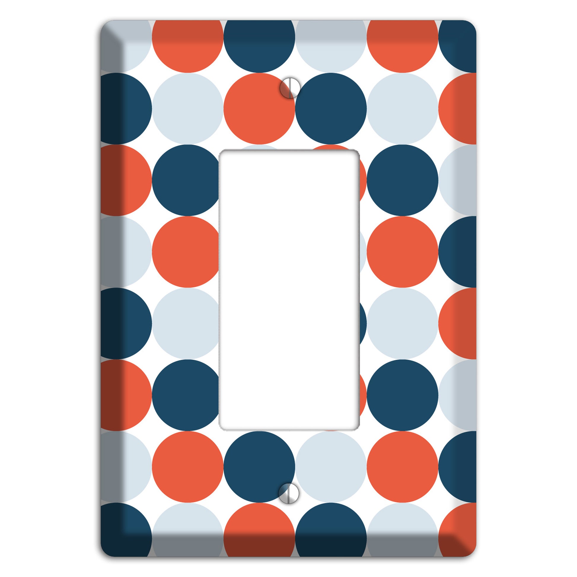 Multi Blue Red Tiled Dots Rocker Wallplate