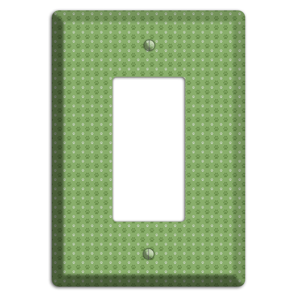 Green Paw Prints Rocker Wallplate