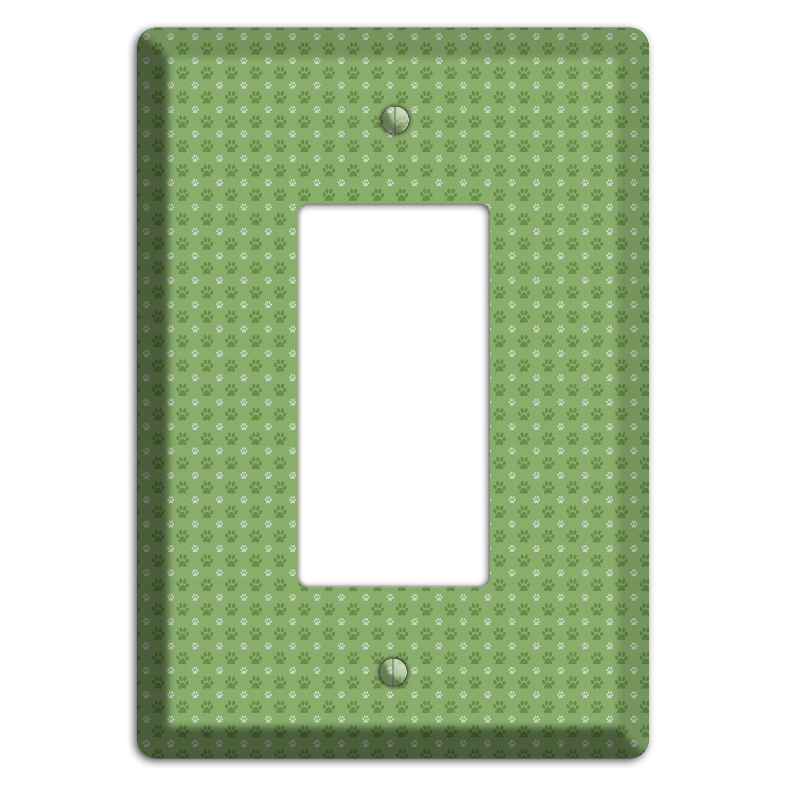 Green Paw Prints Rocker Wallplate