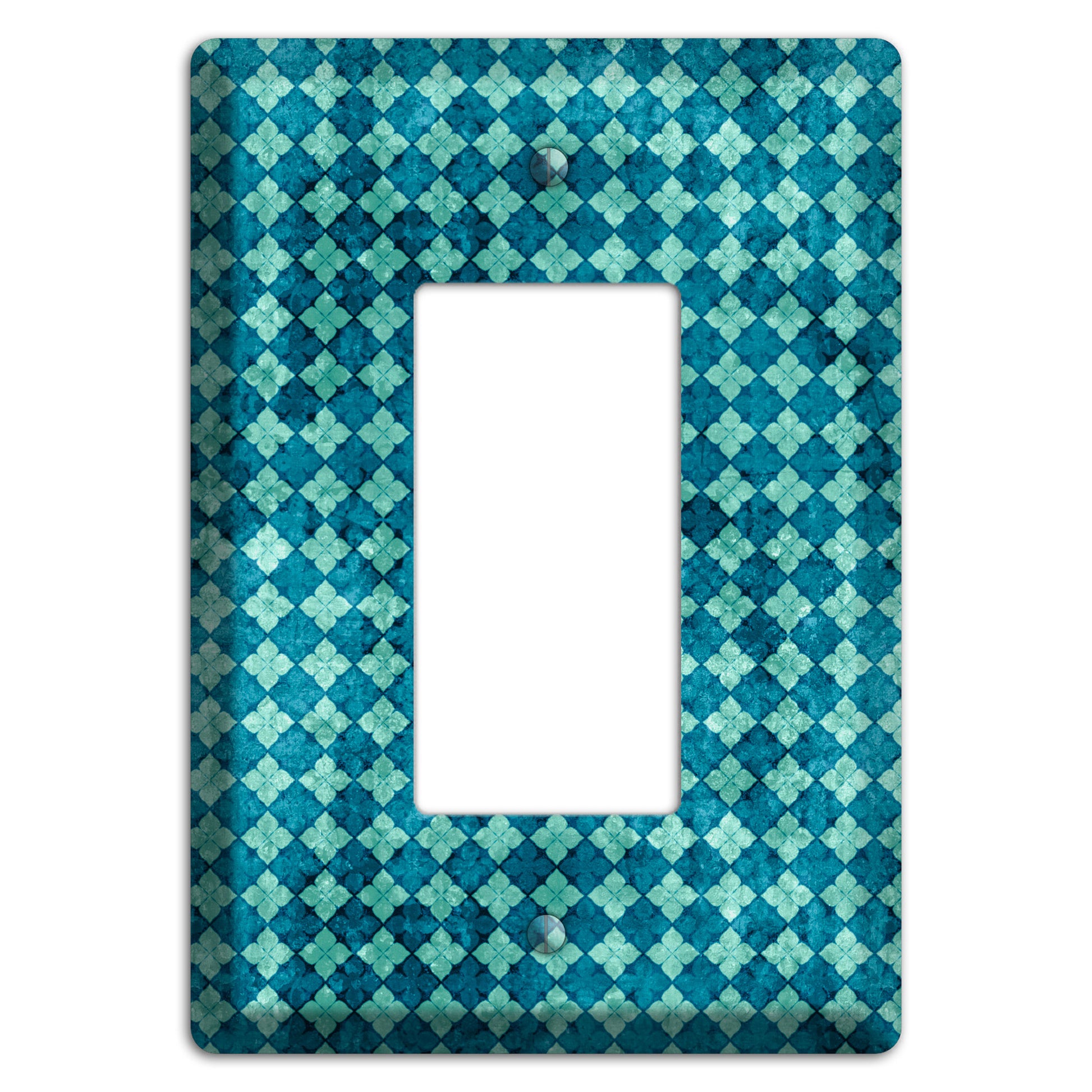 Turquoise Grunge Diamond Rocker Wallplate