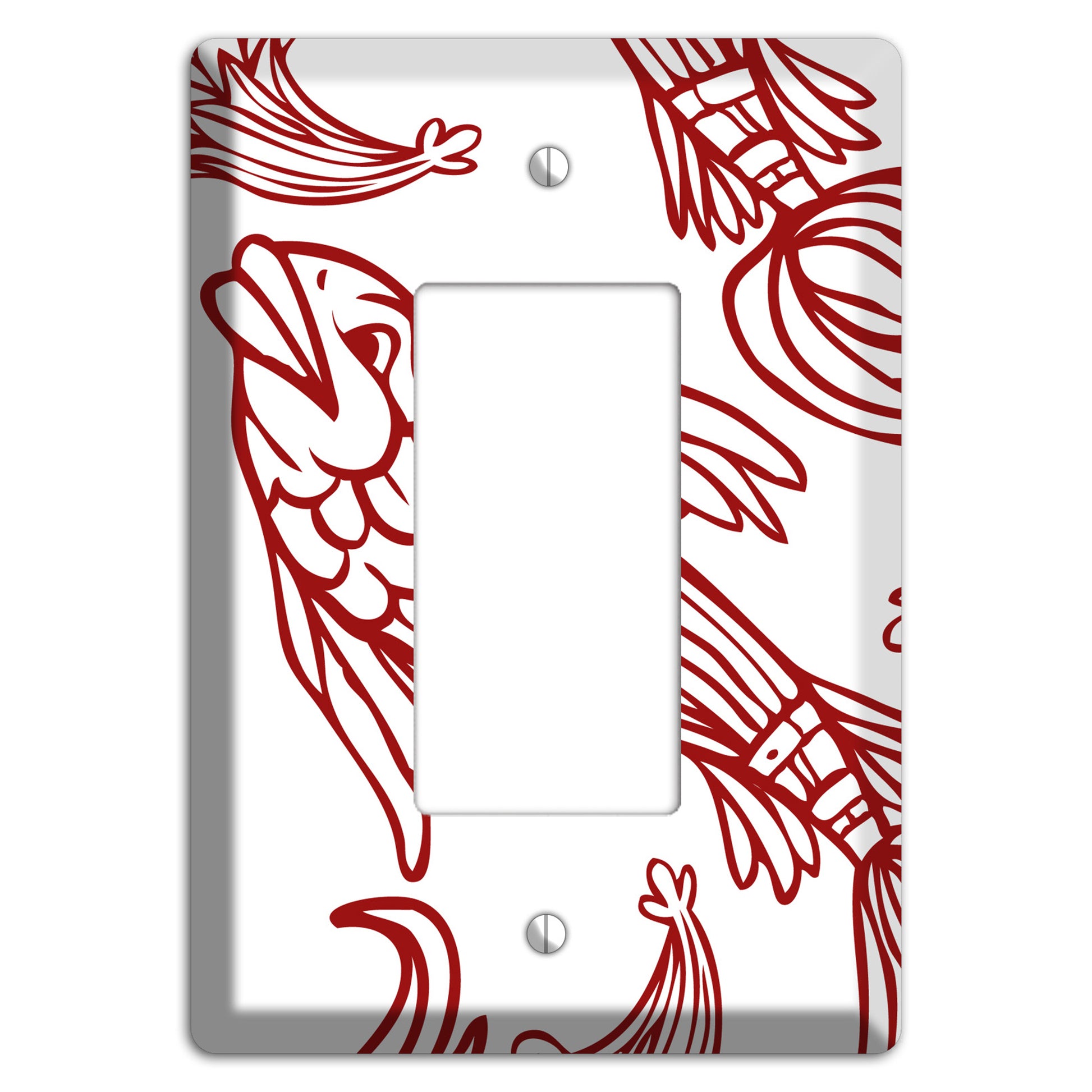 Red and White Koi Rocker Wallplate