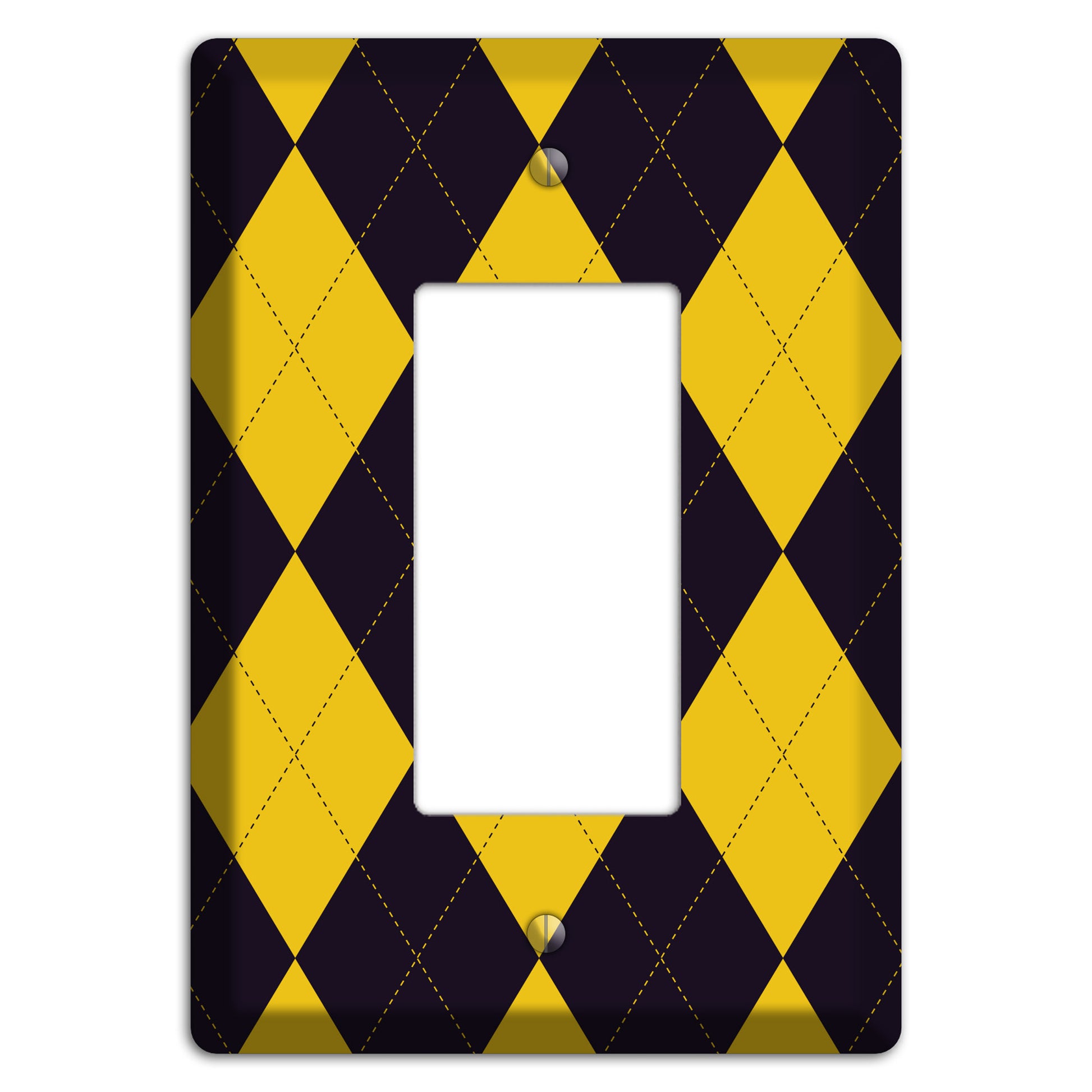 Yellow and Dark Purple Argyle Rocker Wallplate
