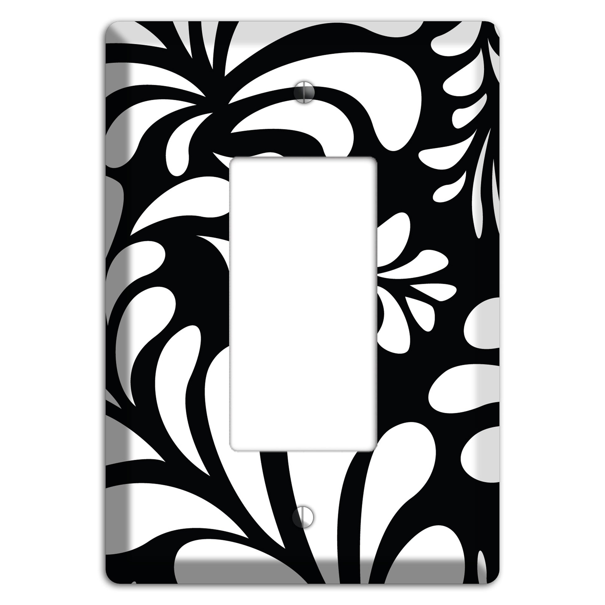Black with White Herati Rocker Wallplate