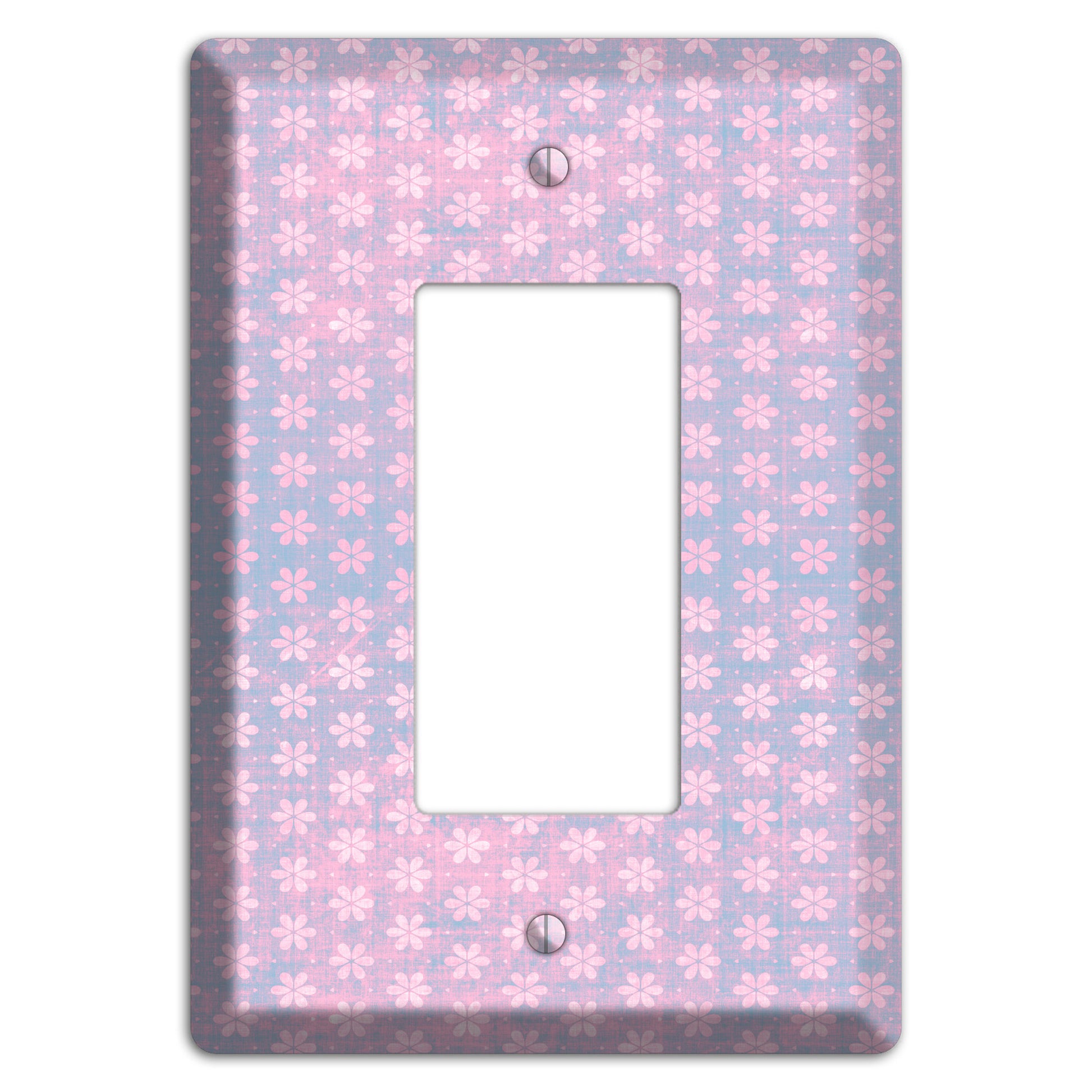 Green Grunge Floral Contour Rocker Wallplate