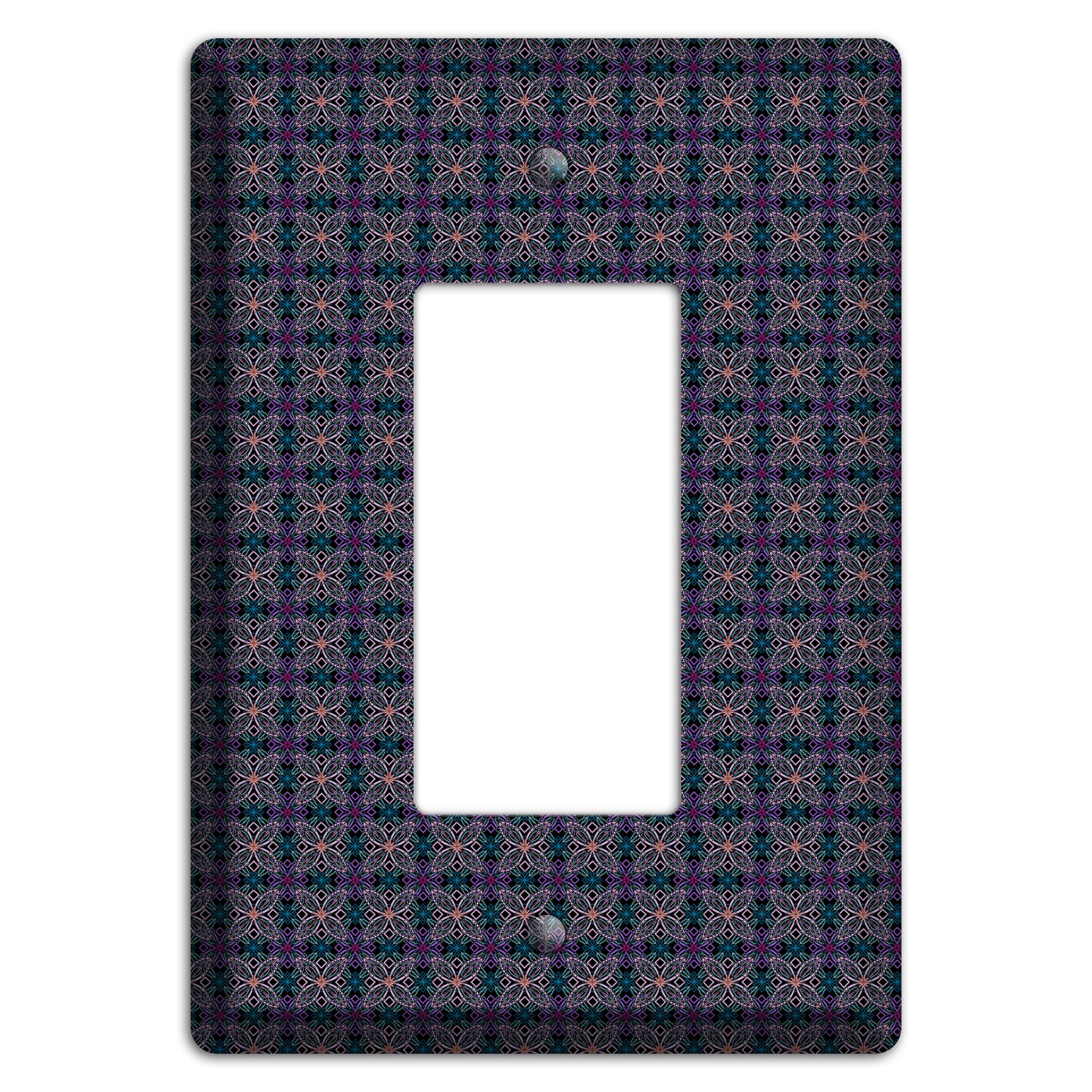 Purple and Green Tiled Floral Foulard Rocker Wallplate