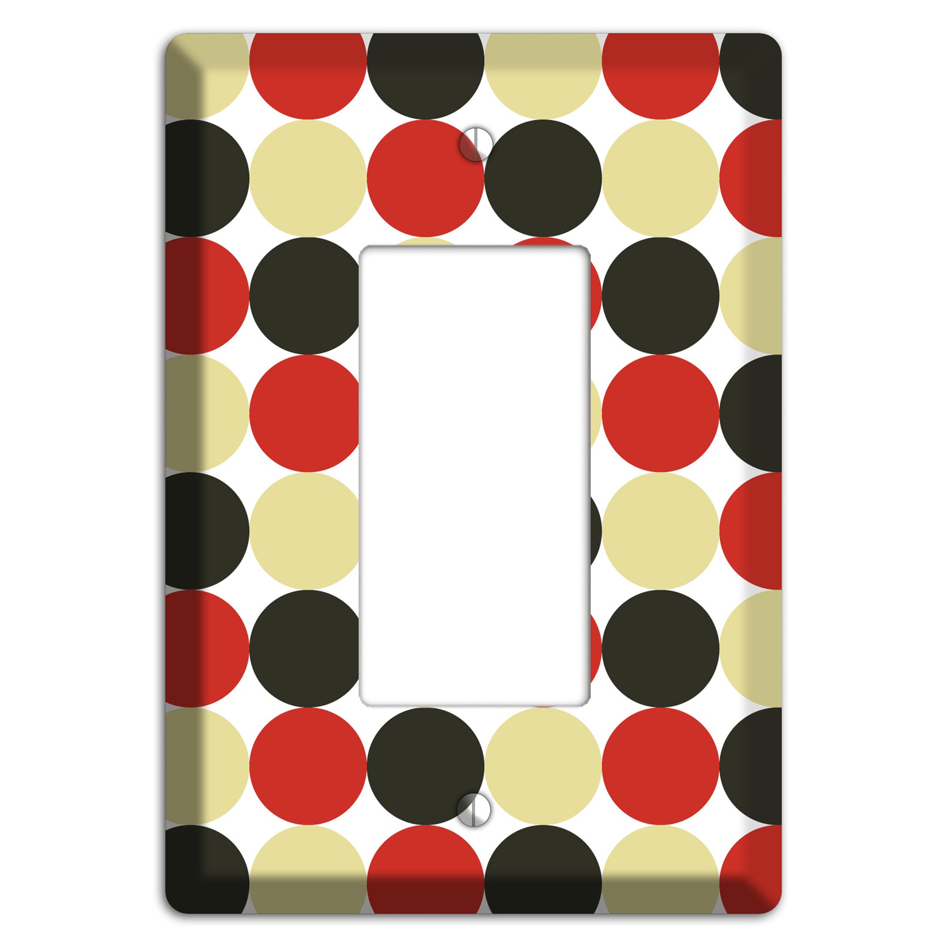 Beige Red Black Tiled Dots Rocker Wallplate