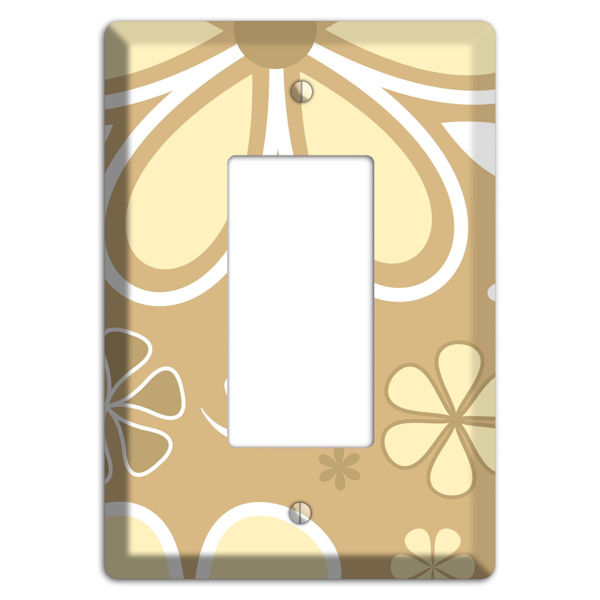 Beige Retro Flowers Rocker Wallplate